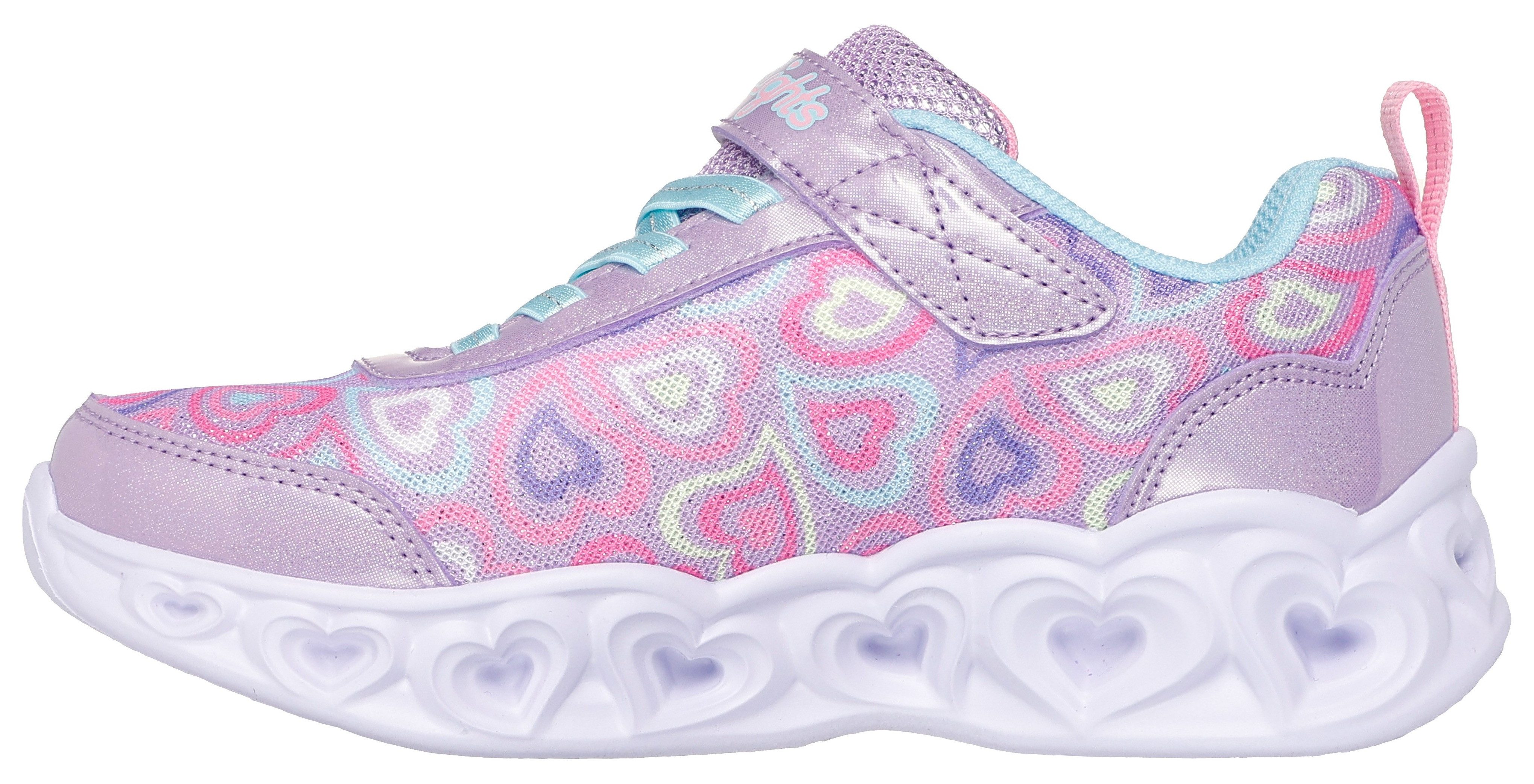Skechers Sneakers HEART LIGHTS Blinkende schoen met hart-loopzool, maat sjabloon te downloaden