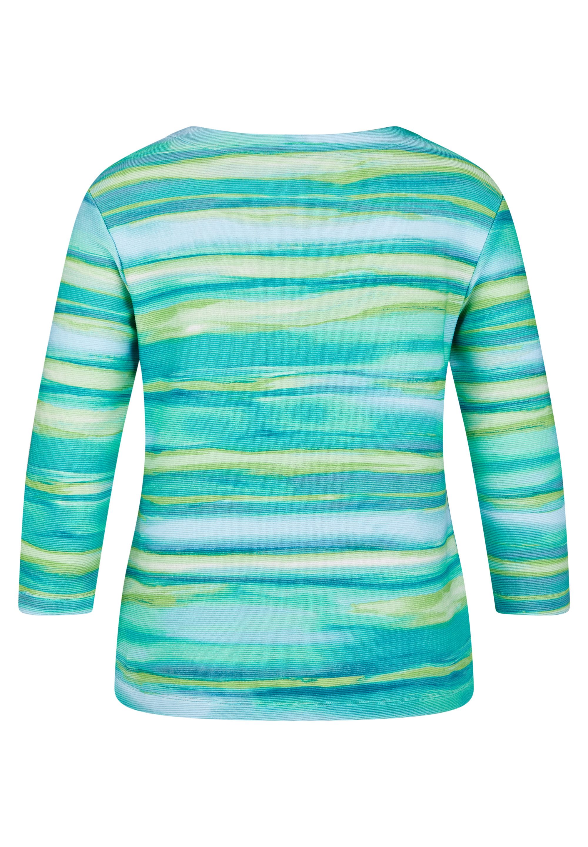Rabe Shirt met 3/4 mouwen in gestreepte aquarel-look