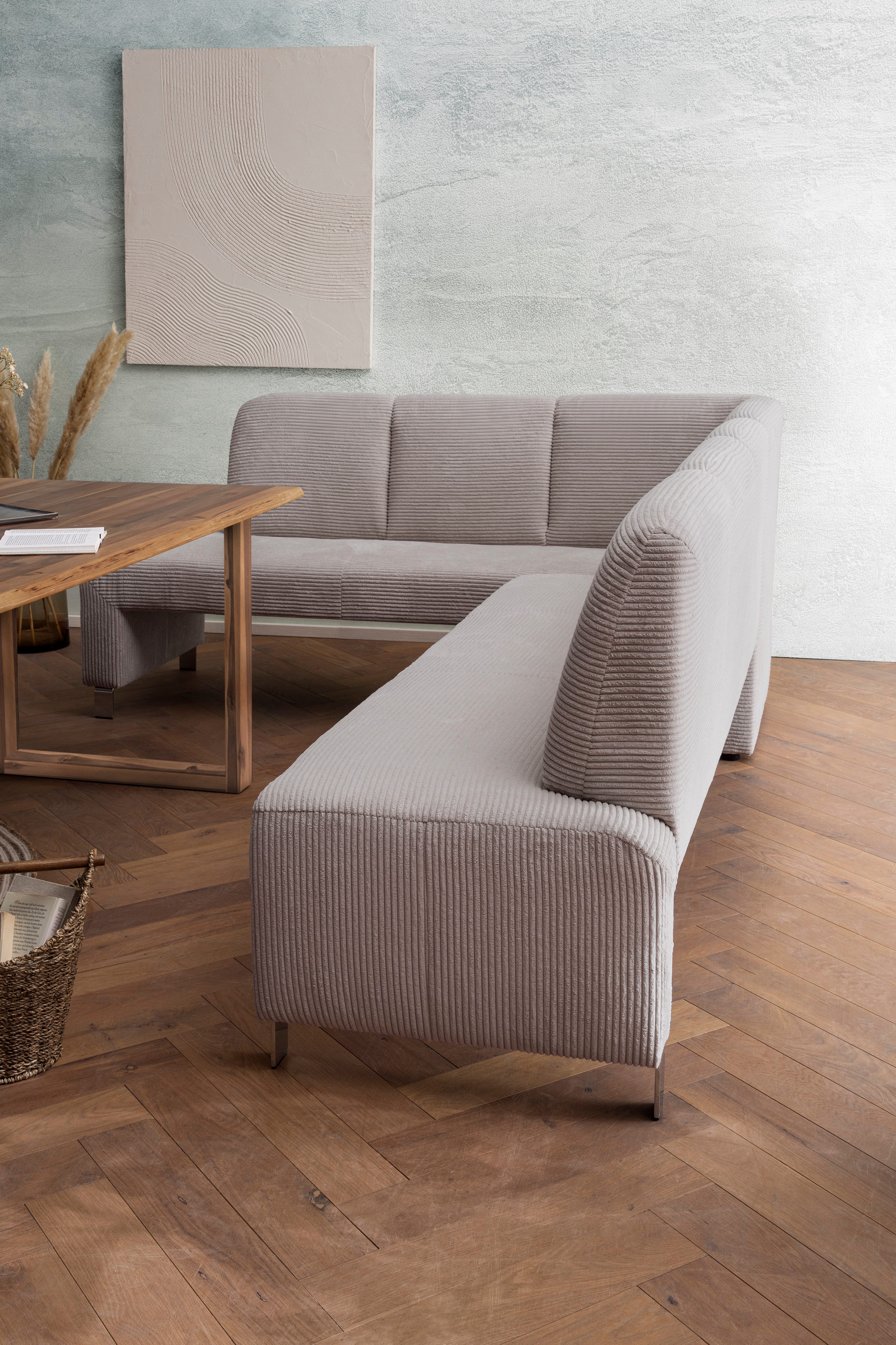 exxpo - sofa fashion Hoekbank Intenso, modern, keuze uit leer of textiel, 264/197 cm (B/D) hoge bodemvrijheid, vrij in de ruimte te plaatsen, hoog zitcomfort