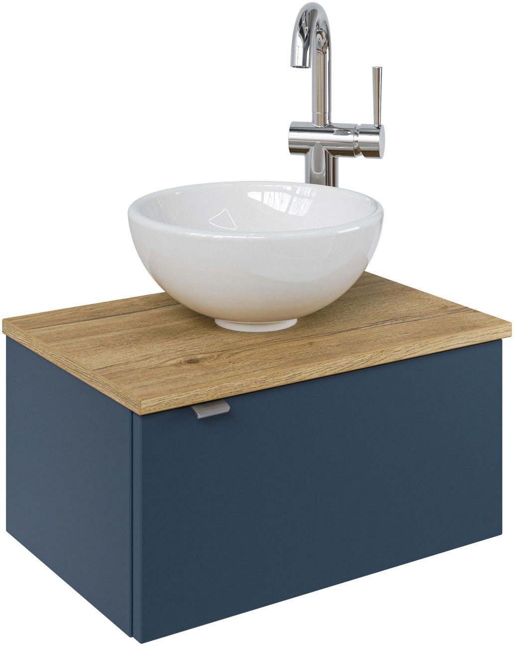 Saphir Wastafelonderkast Serie 6915 wastafel met onderkast voor gastenbadkamer, tweede toilet (3-delig)