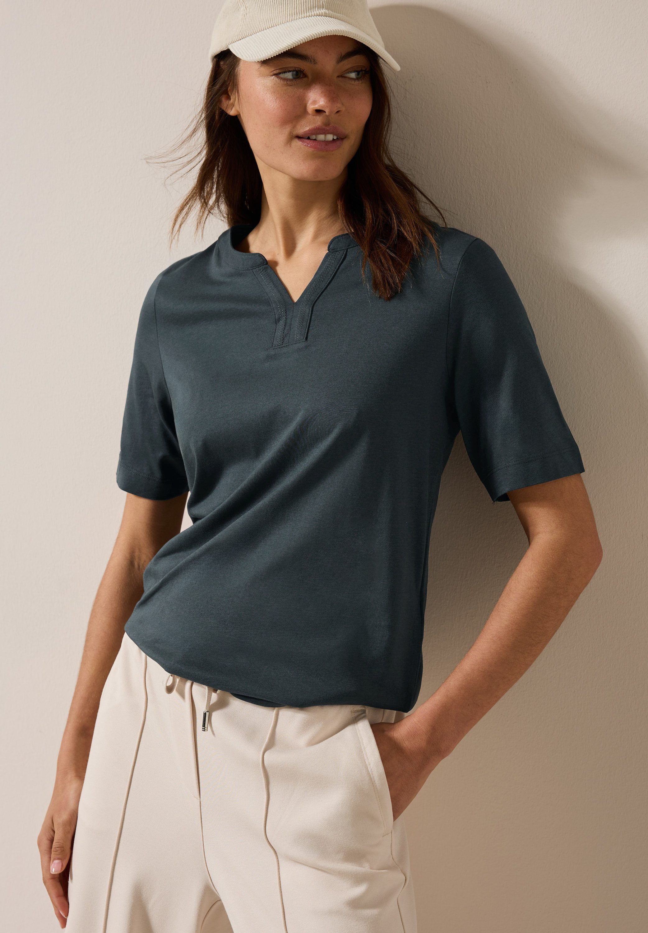 Cecil T-shirt in tuniek-look