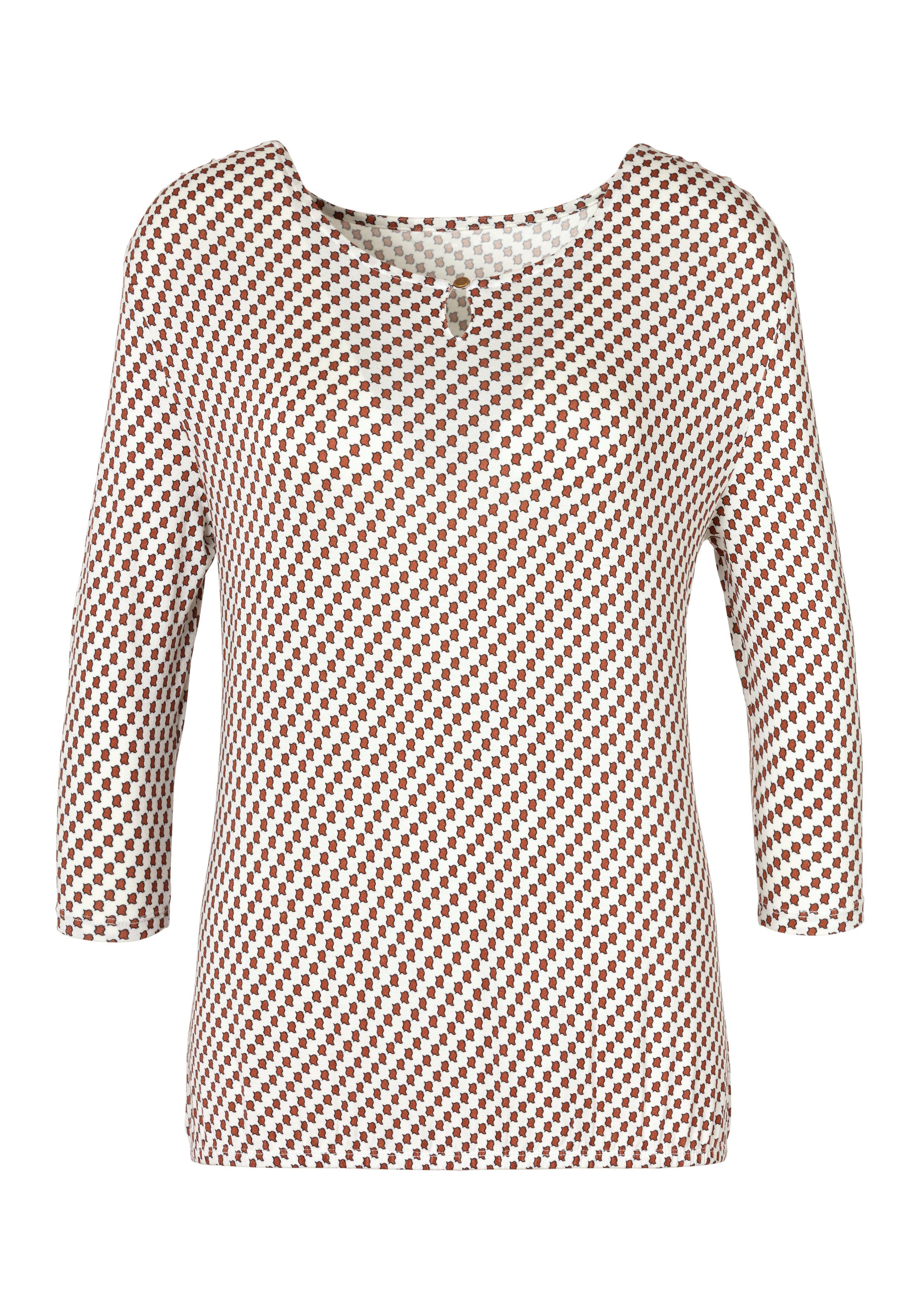 Vivance Shirt met ronde hals Met goudkleurige sierknop bij de hals