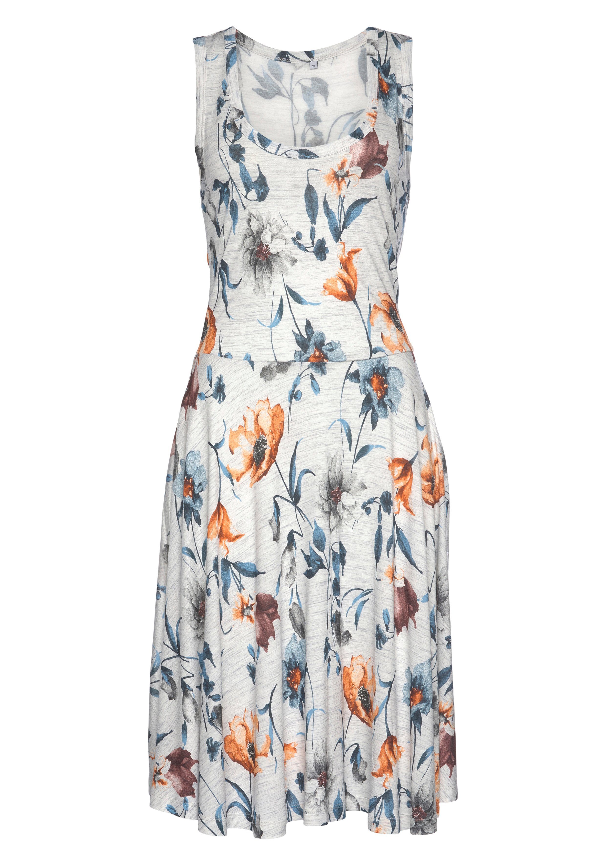 Vivance Jerseyjurk met bloemenprint en zwierige rok, zomerjurk, strandjurk