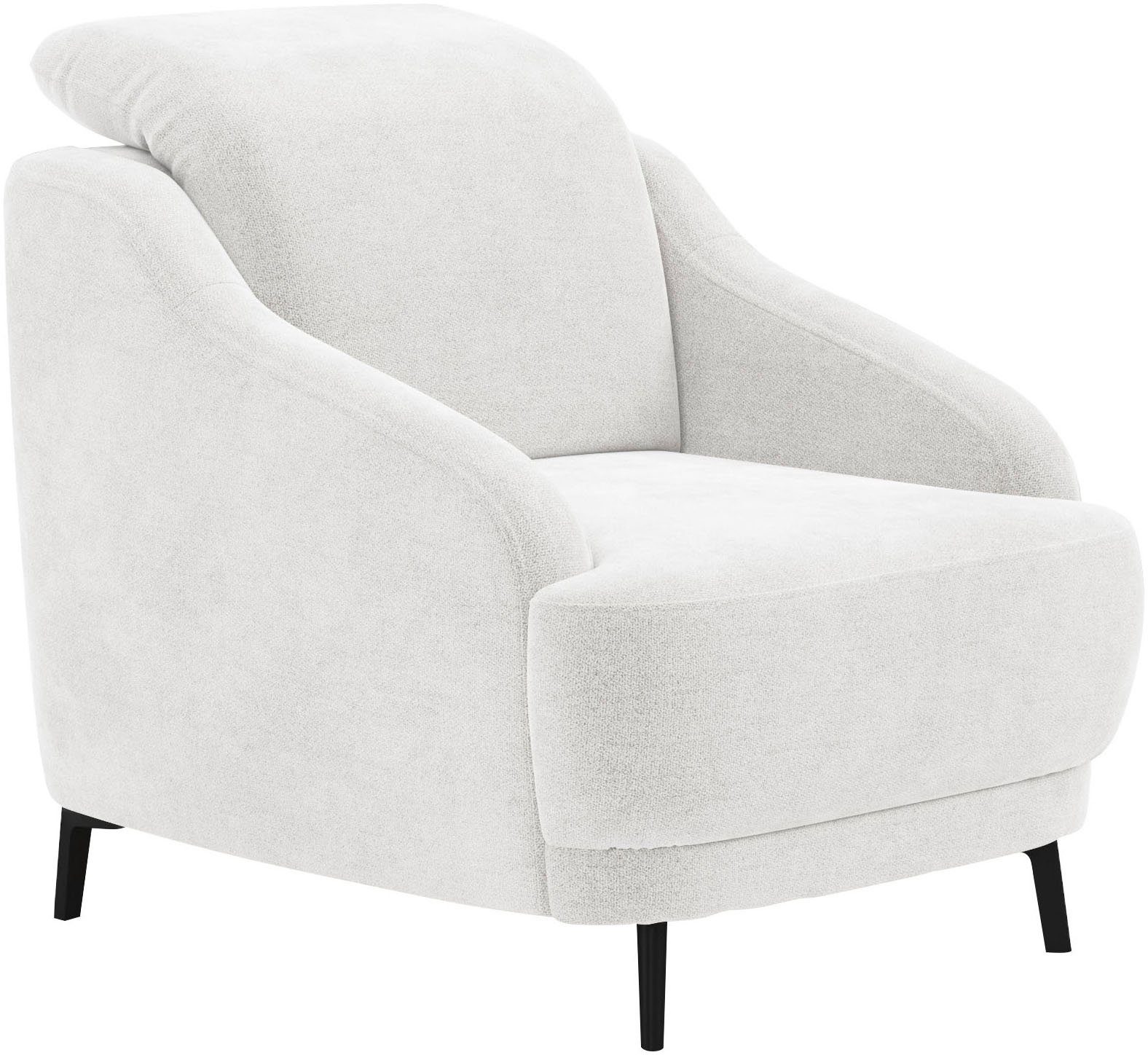 sit&more Fauteuil Blues met metalen poten, matzwart (1 stuk)