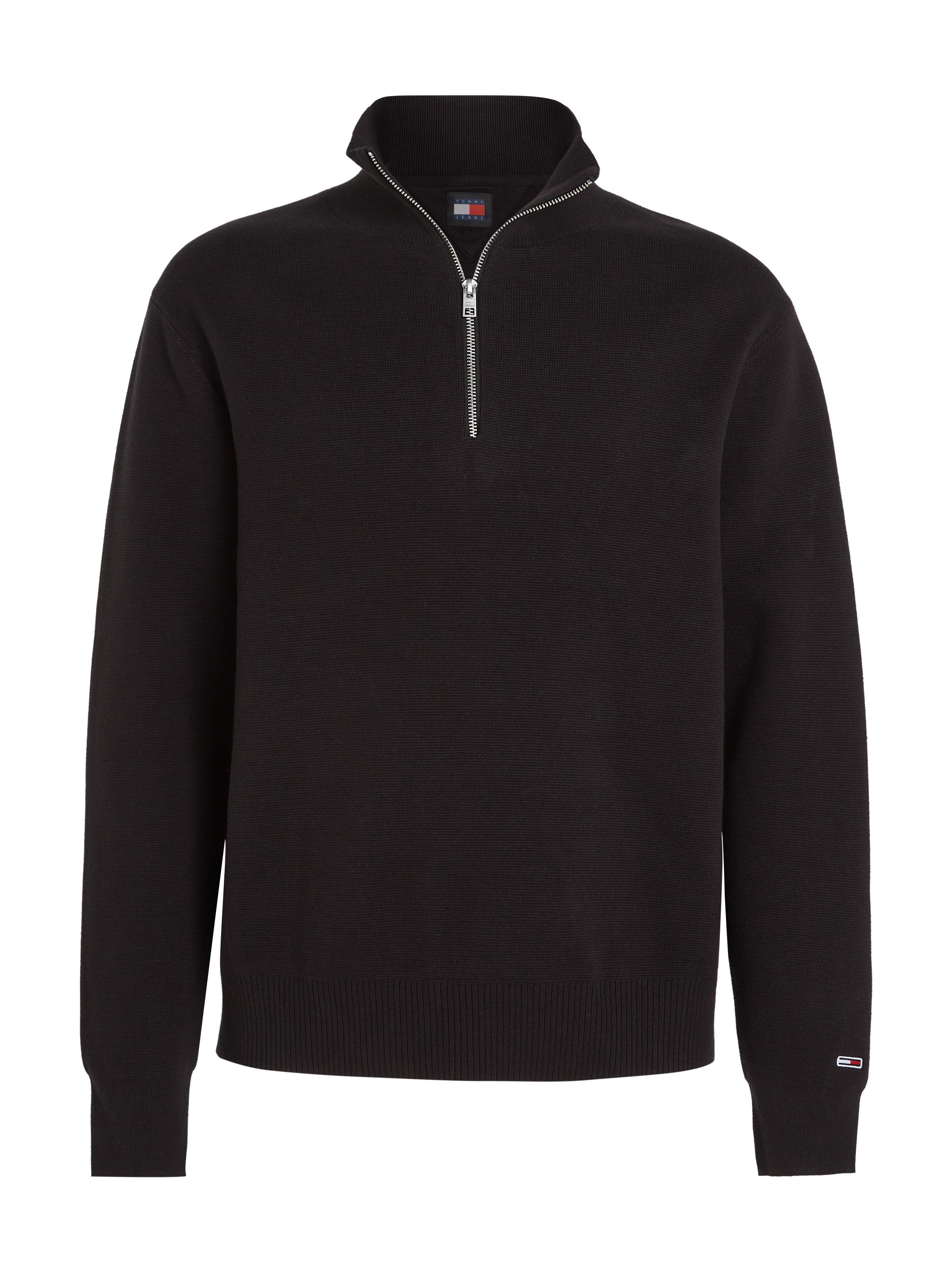 TOMMY JEANS Gebreide trui TJM REG HALF ZIP SWEATER met geborduurd merklogo op de mouw