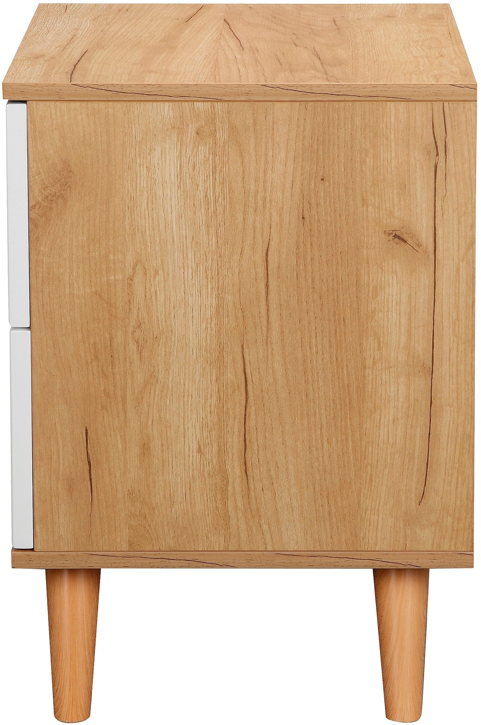andas Nachtkastje Lund nachttafel bijzetkast commode met hoogglans fronten Nachtkastje met 2 lades bestseller in Scandinavisch design