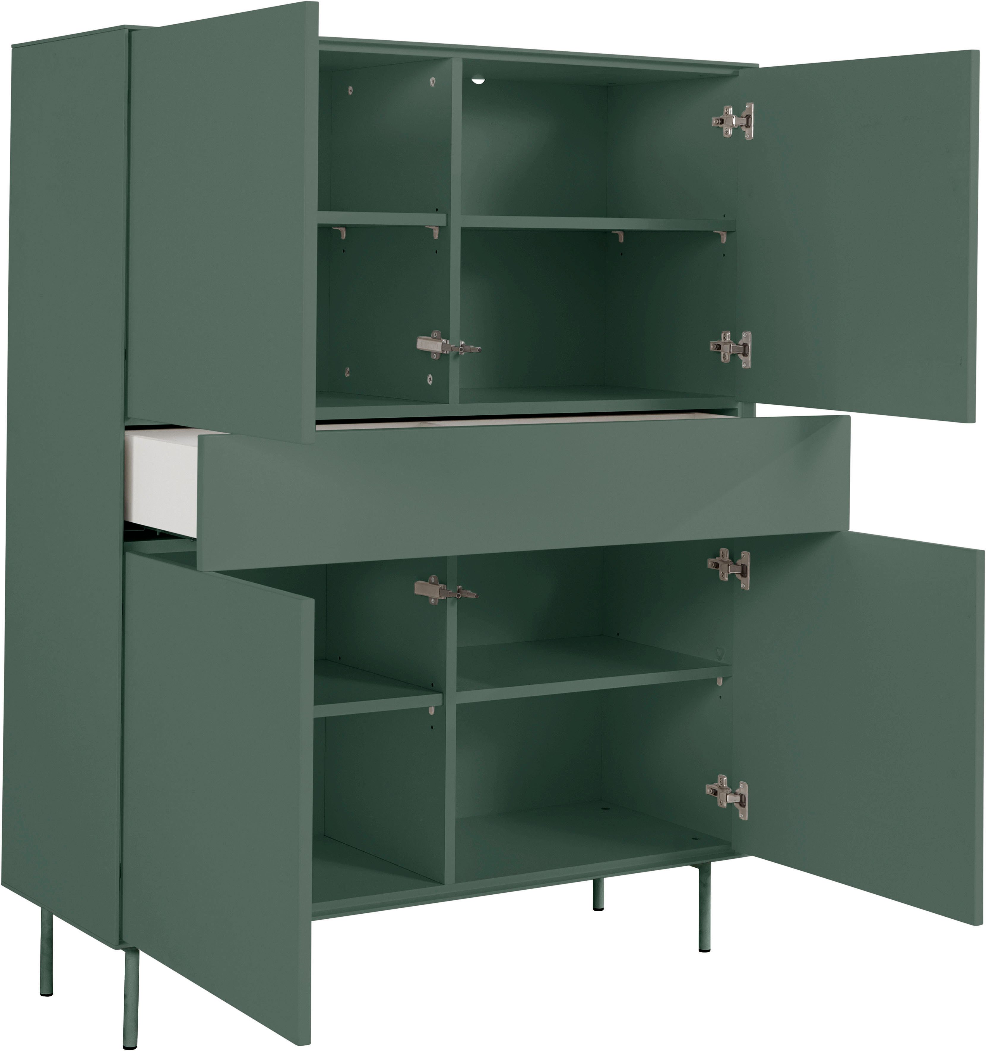 LeGer Home by Lena Gercke Highboard Essentials Hoogte: 144 cm, MDF gelakt, push-to-open functie