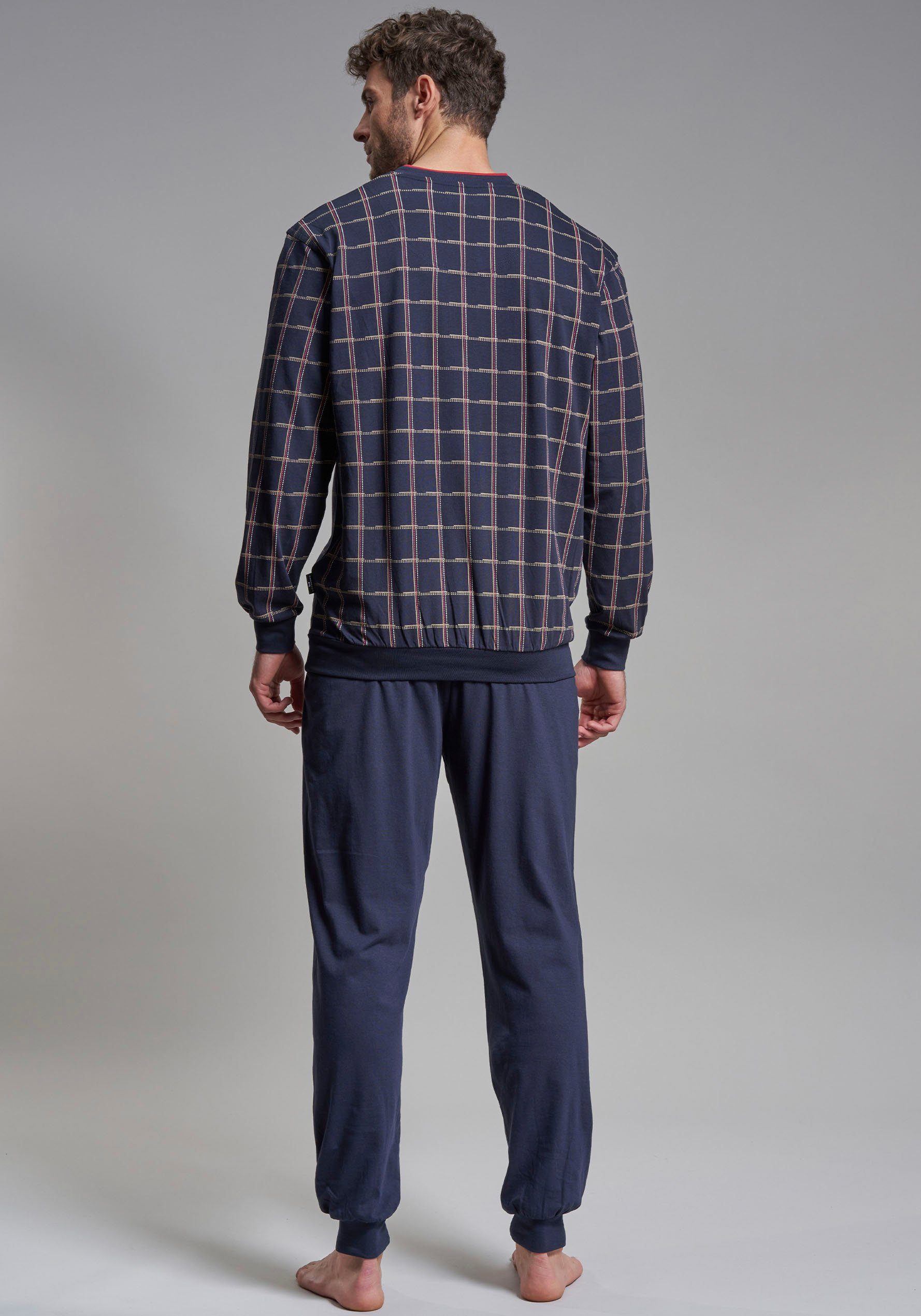 GÖTZBURG Pyjama Bronx met fijne contrastnaad en coole patroon (2-delig)