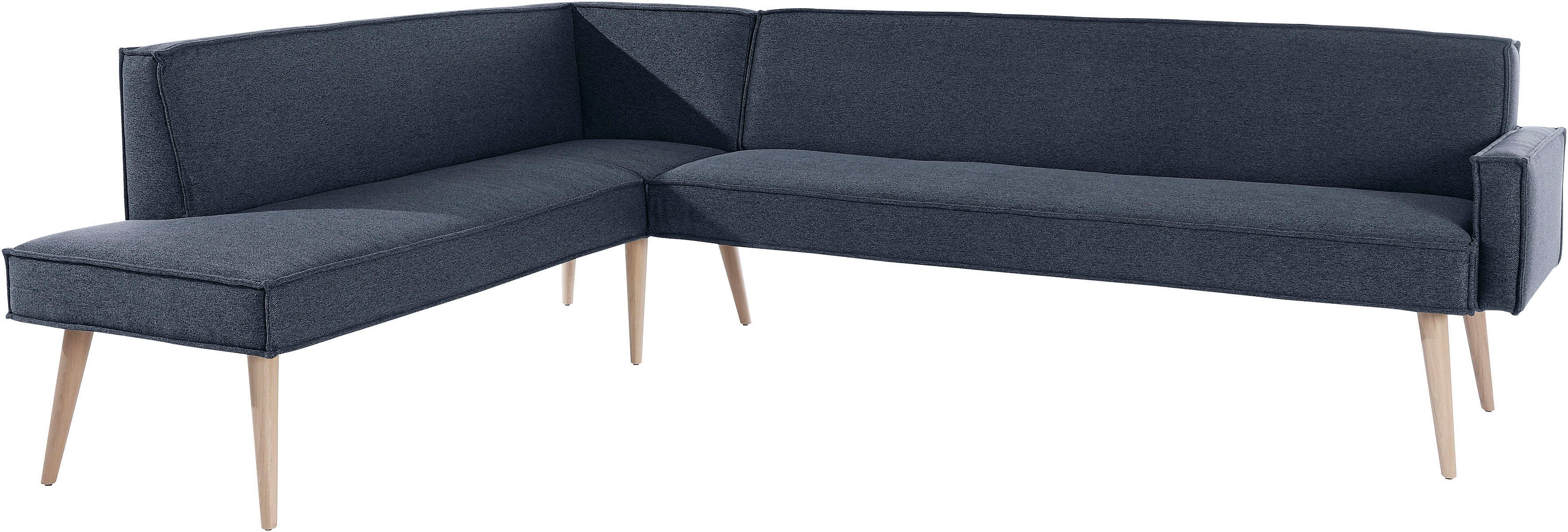 exxpo - sofa fashion Hoekbank Lungo, moderne paspelnaad, comfortabel en elegant, hoge houten voet