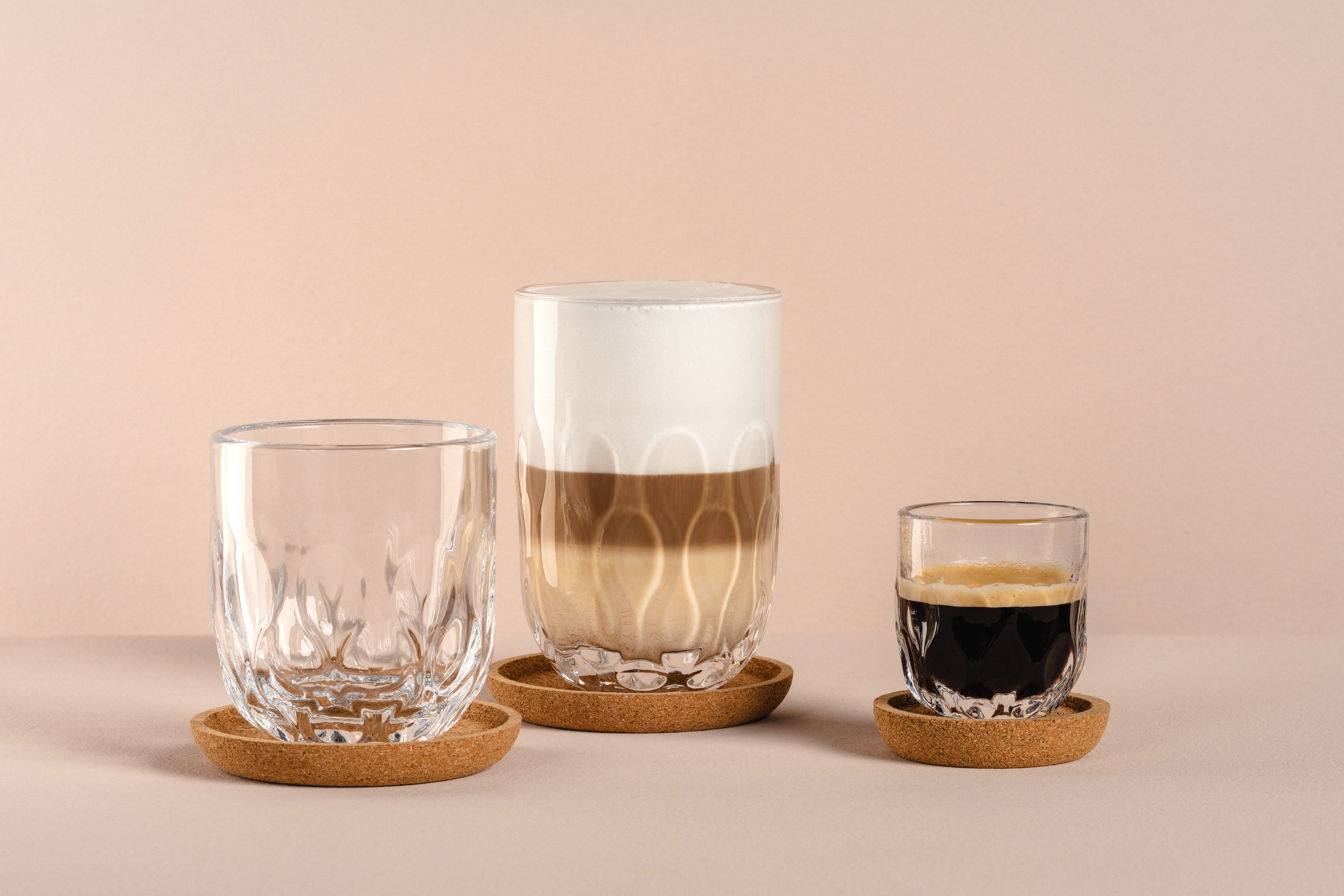 LEONARDO Latte macchiato glas GOCCE, 380 ml, 6-stuks set 3. variant, met druppelreliëf (set)