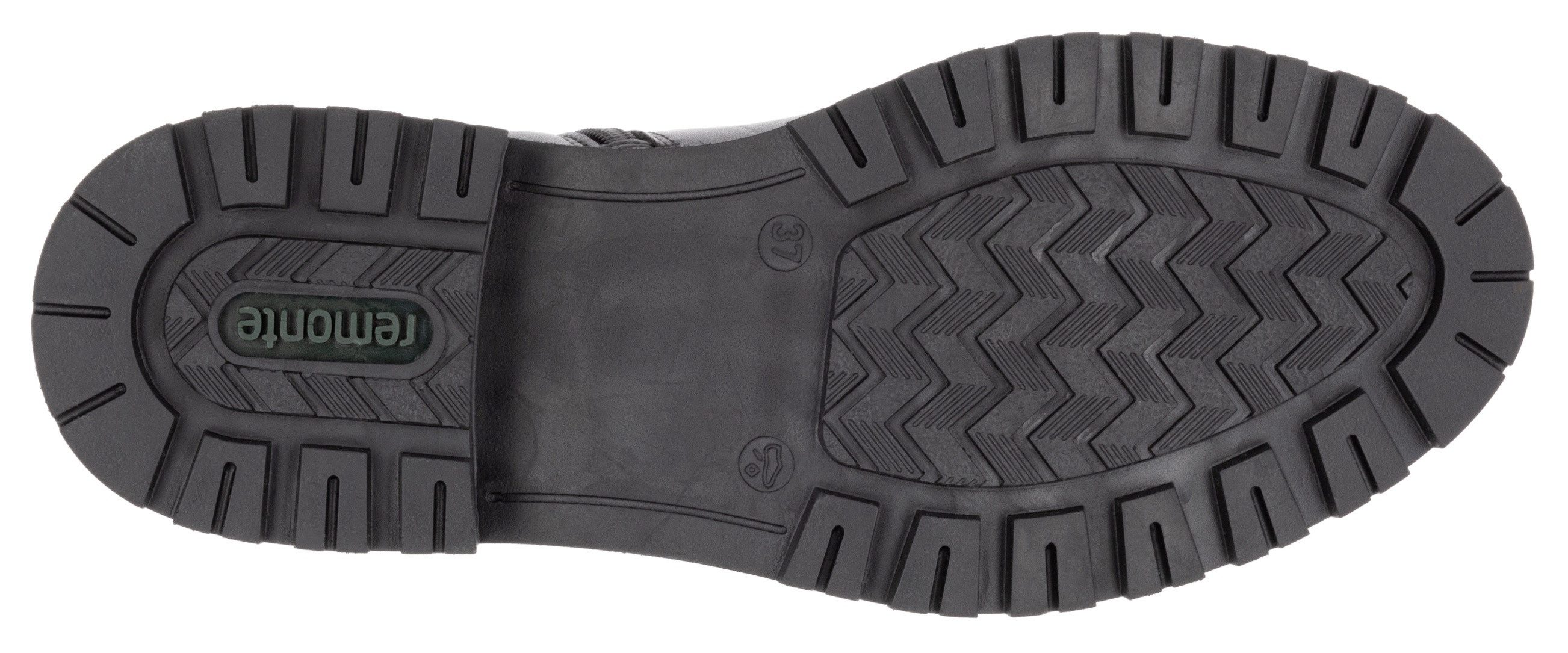 Remonte Chelsea-boots blokhak, laarzen, enkellaars met afwerking in leeuwenlook