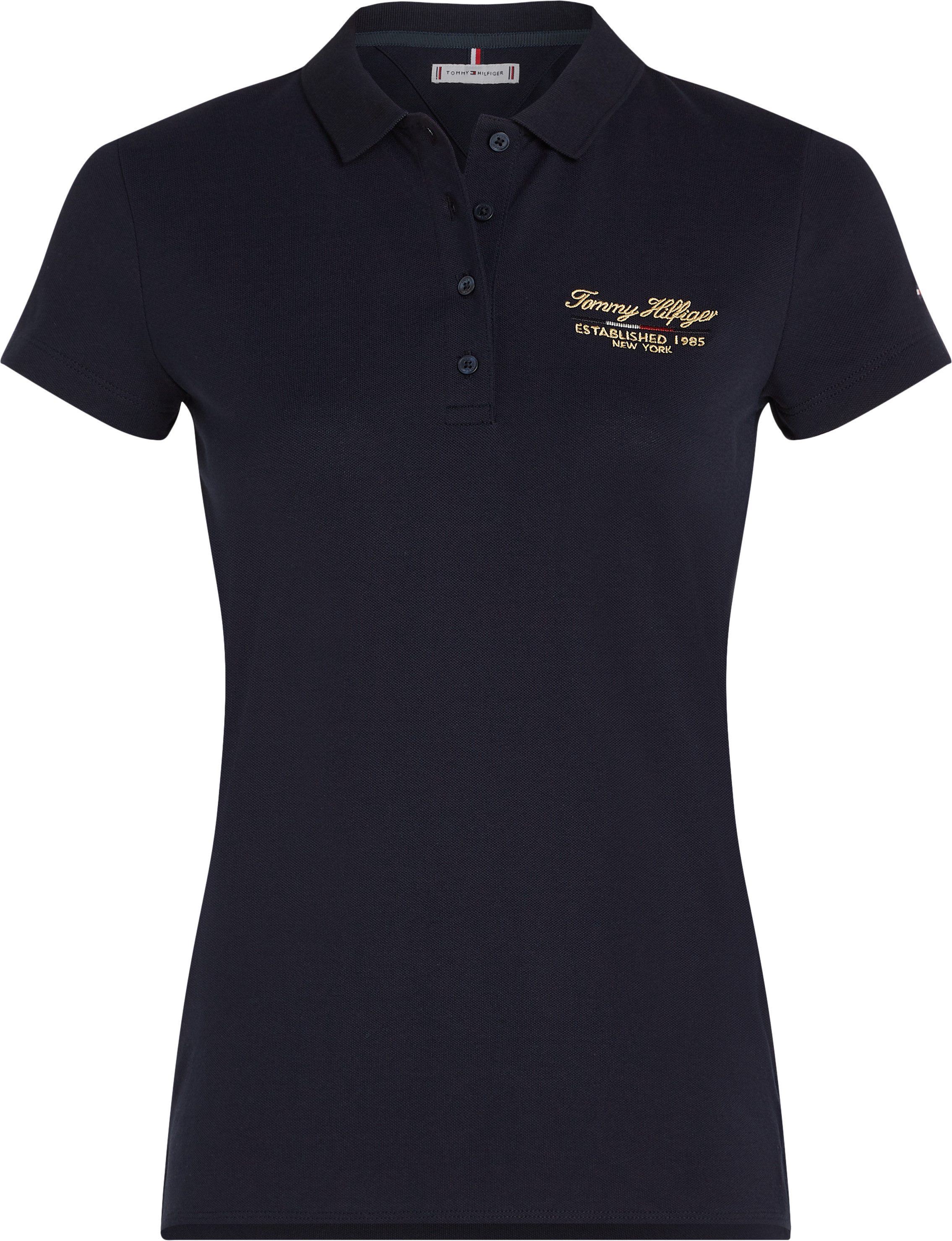 Tommy Hilfiger Poloshirt SLIM SCRIPT GRAPHIC POLO SS met tommy hilfiger script-logo-opschrift