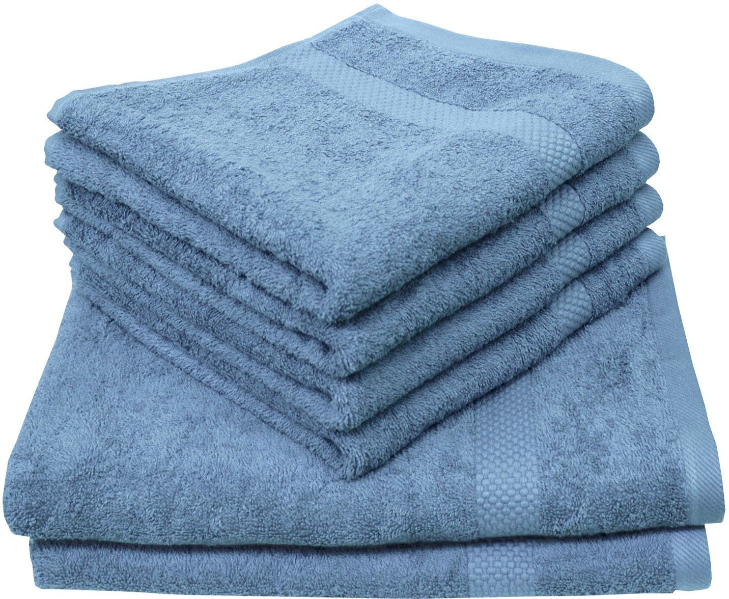 Dyckhoff Handdoekenset Planeet 4 handdoeken (50x100 cm), 2 douchehanddoeken (70x140 cm) (set, 6-delig) handdoeken blauw