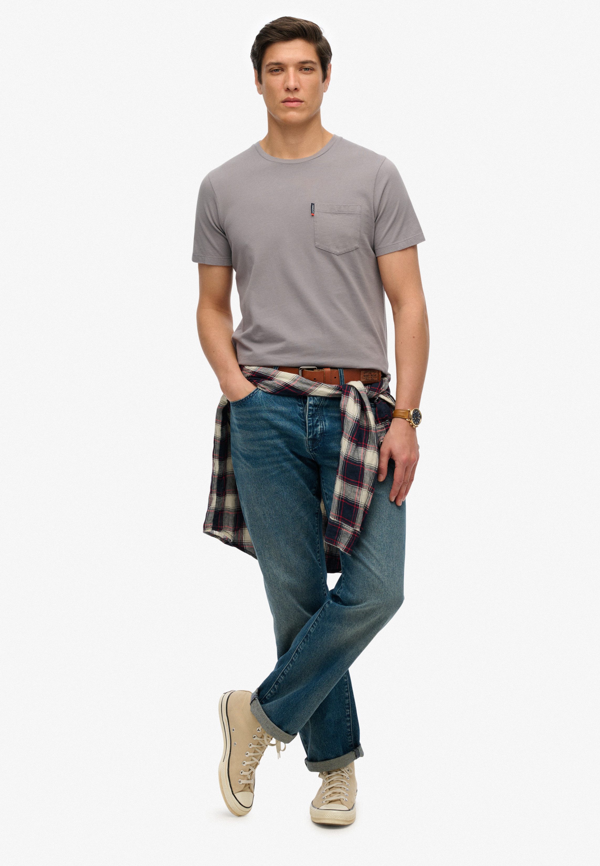 Superdry Shirt met ronde hals CLASSIC ESSENTIAL POCKET TEE