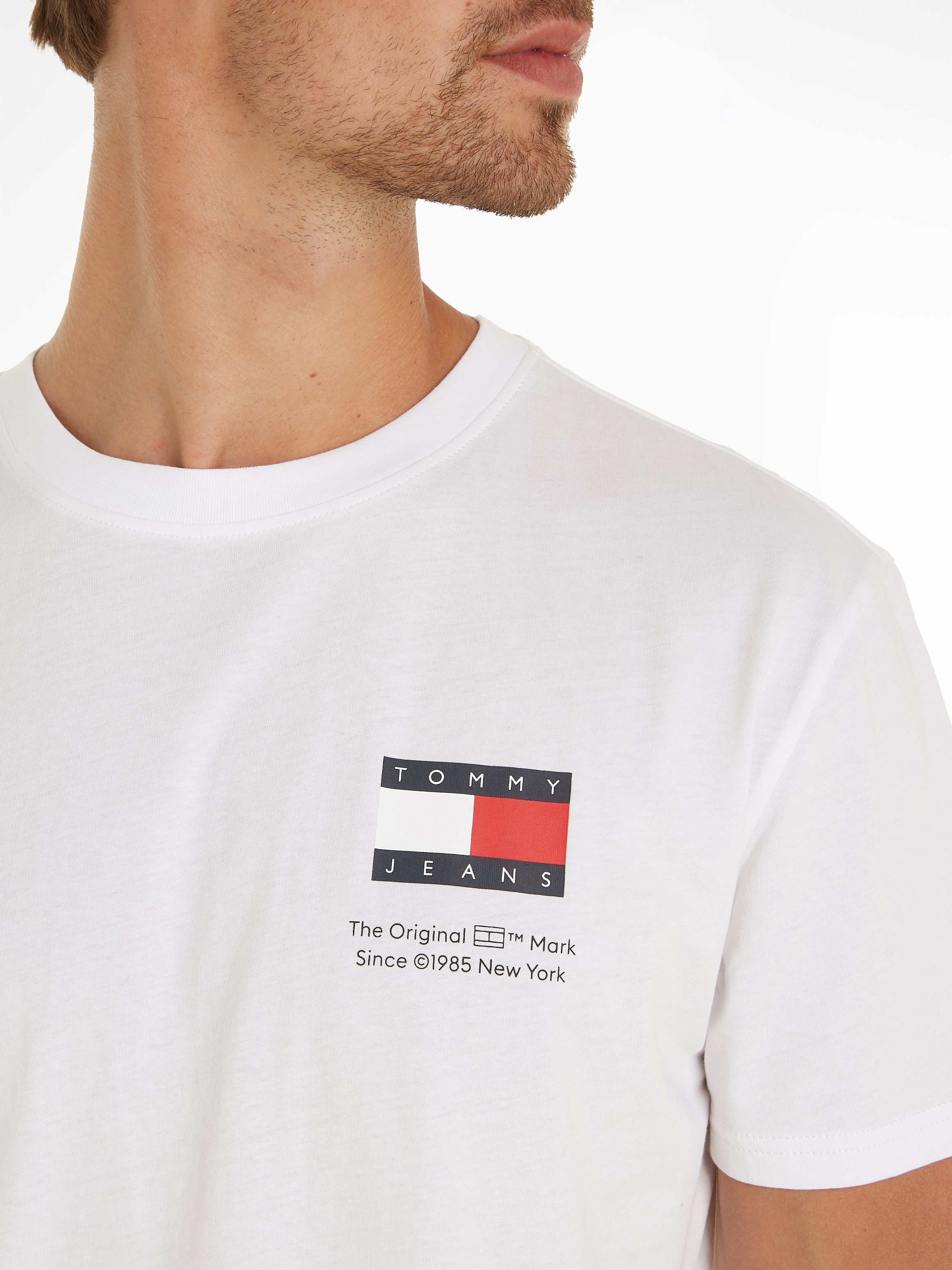 TOMMY JEANS T-shirt TJM SLIM 2PACK S S FLAG DNA TEE met grote logoprint op borsthoogte (set 2 stuks)