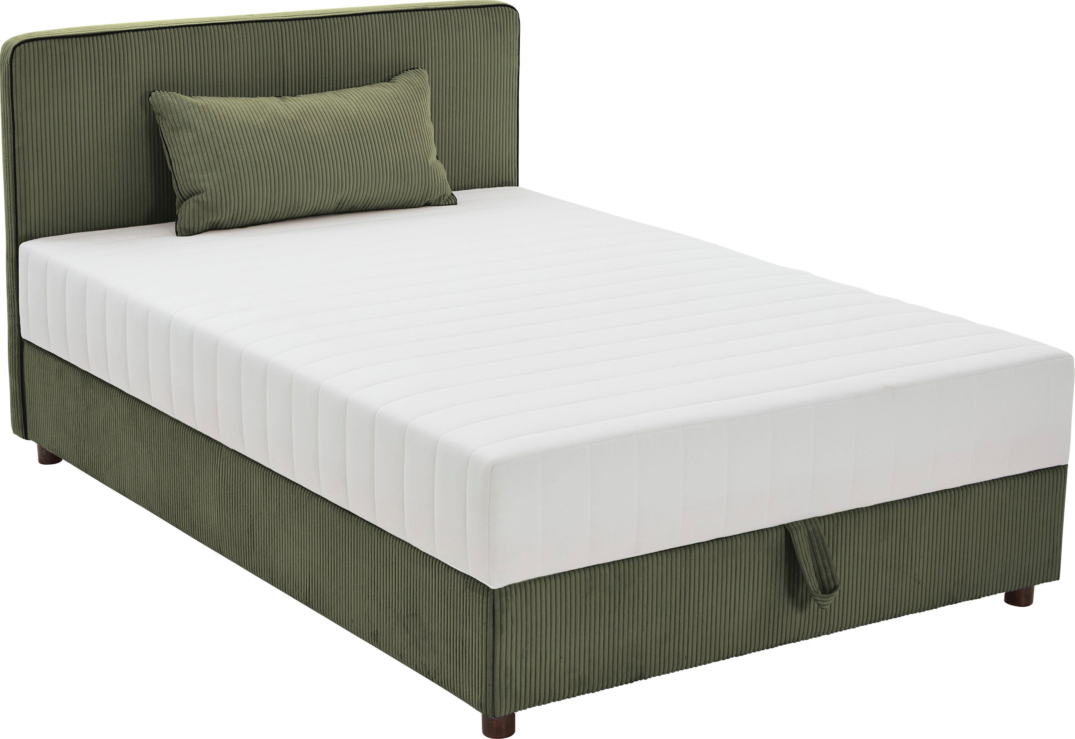 ATLANTIC home collection Bed Corinna Boxspring bed incl. opbergruimte, ribfluweel, verkrijgbaar in verschillende breedtes