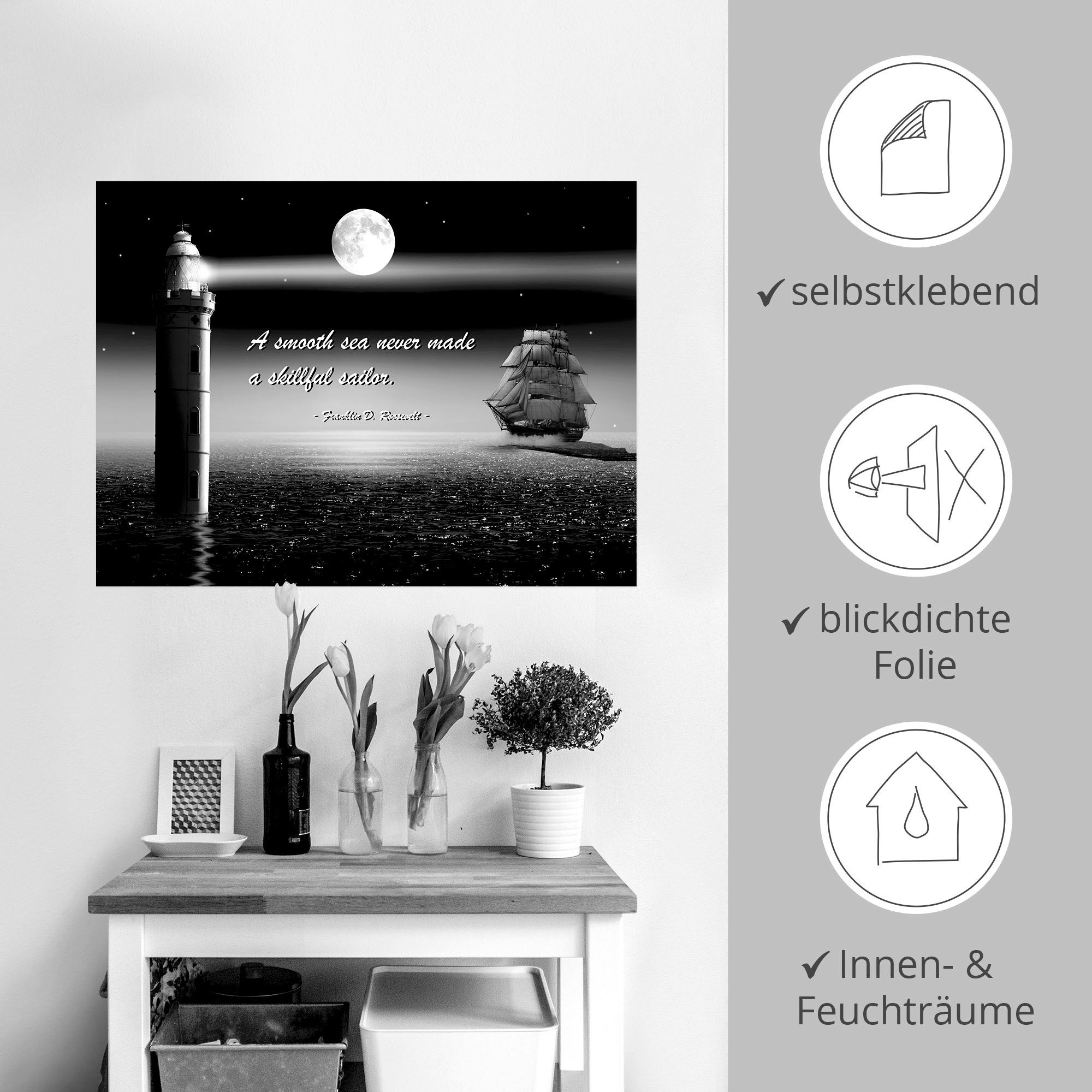 Artland Artprint Een rustige zee zeeman als poster, muursticker in verschillende maten