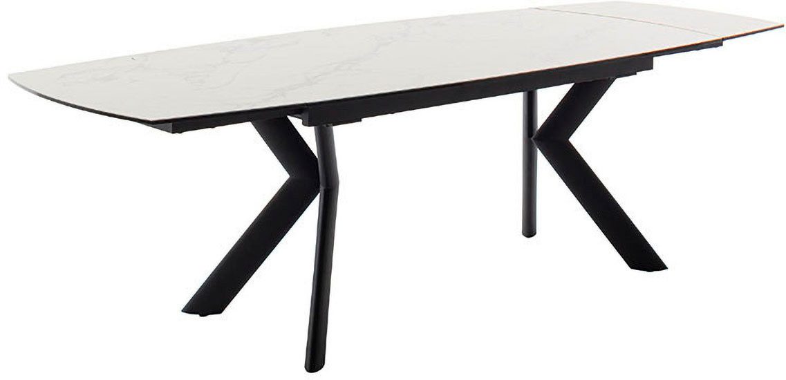 MCA furniture Eettafel OSSANA vierpoot tafel 180-260 cm Keramiek, metaal, eindschuif, uittrekbaar, tafelblad 13 mm, 8-10 personen