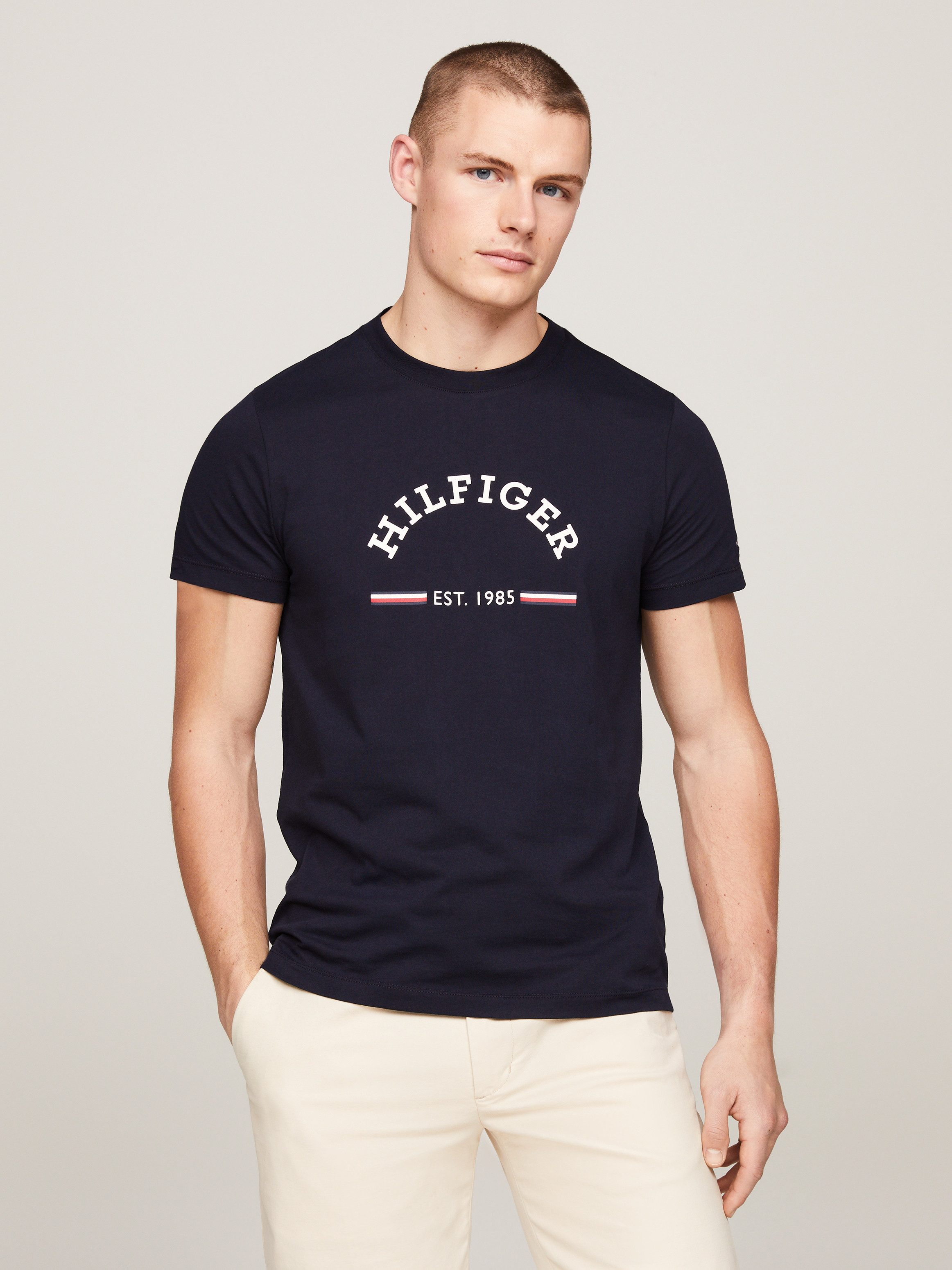 Tommy Hilfiger Heren RWB Arch Grafisch T-shirt Blue Heren