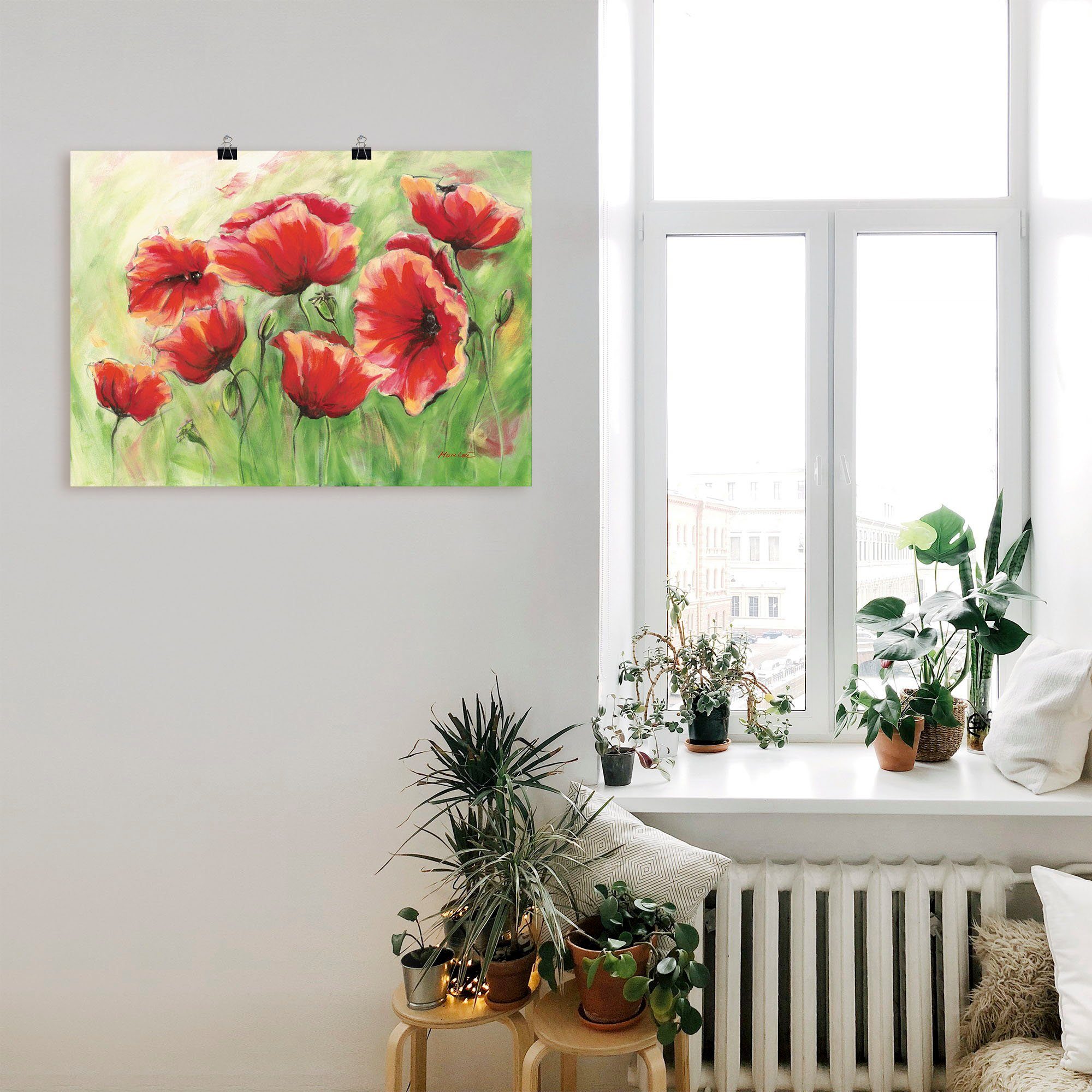 Artland Artprint Rode klaprozen II als artprint op linnen, poster in verschillende formaten maten