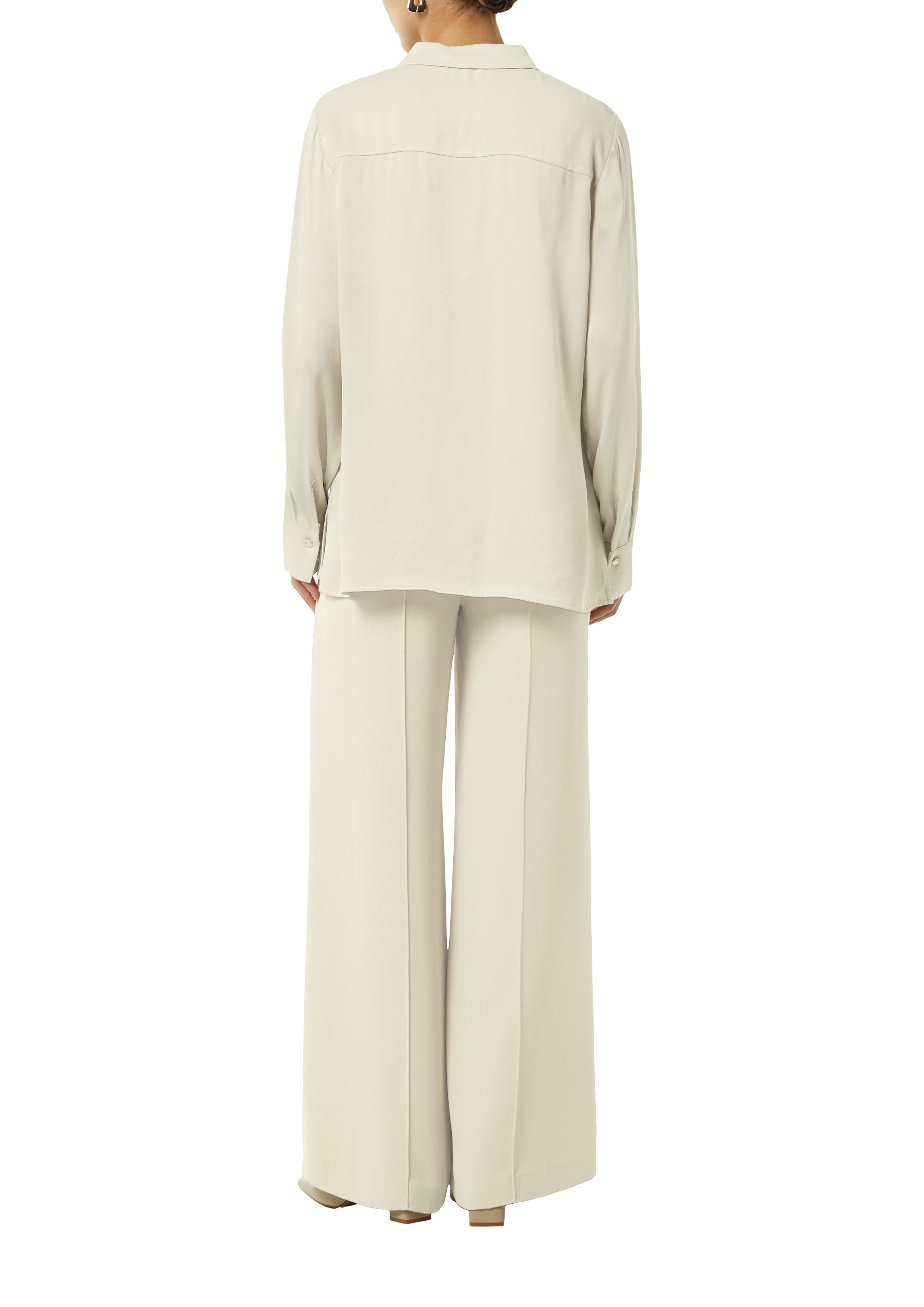 Comma Satijnen blouse met kentkraag