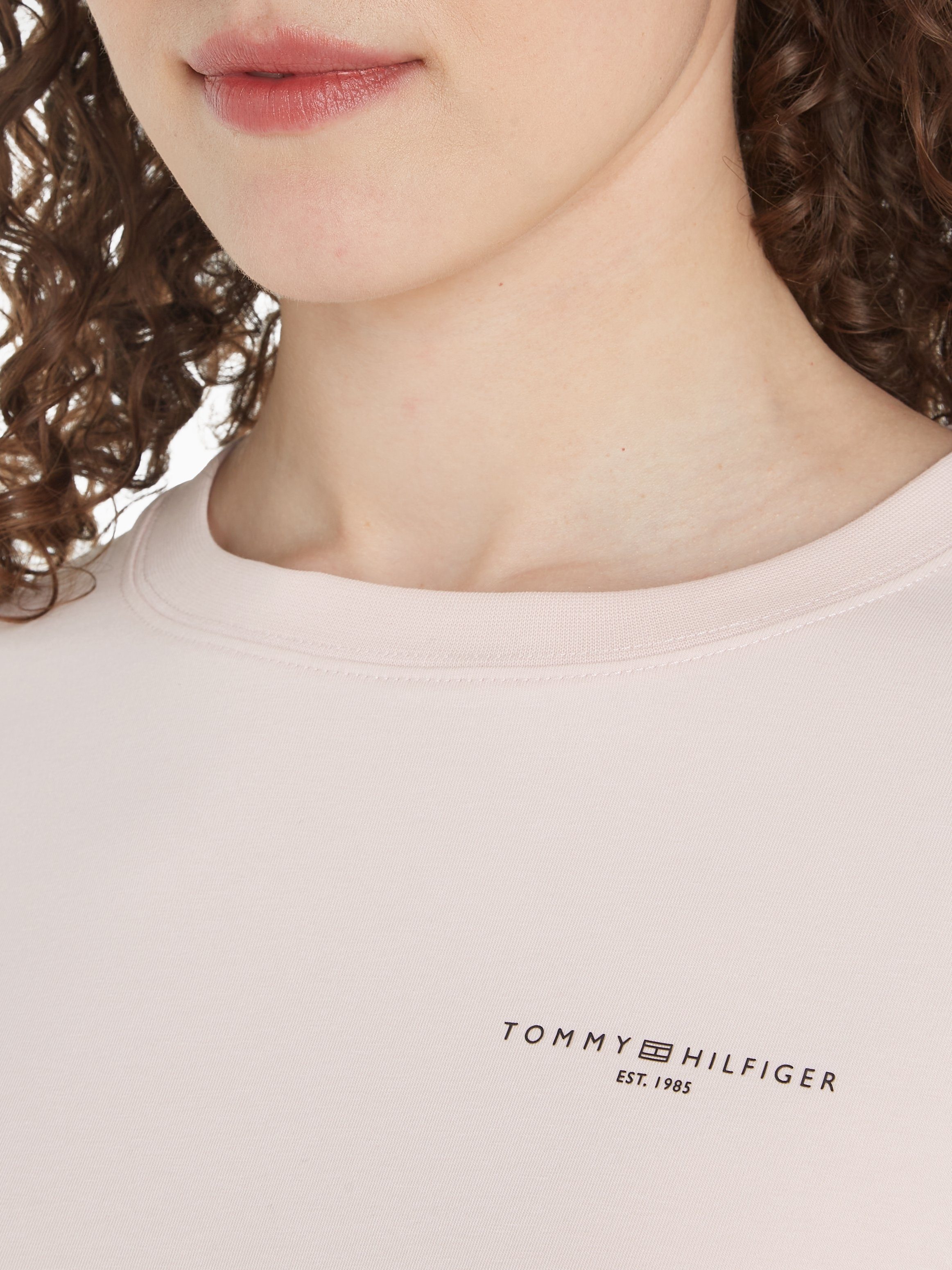 Tommy Hilfiger Shirt met lange mouwen 1985 REG MINI CORP LOGO C-NK LS met logo opschrift op borsthoogte