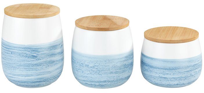 WENKO Voorraadbus Model Mala Opbergdoos voor voorraad met aquarel-decor, luchtdichte deksel (1-delig)