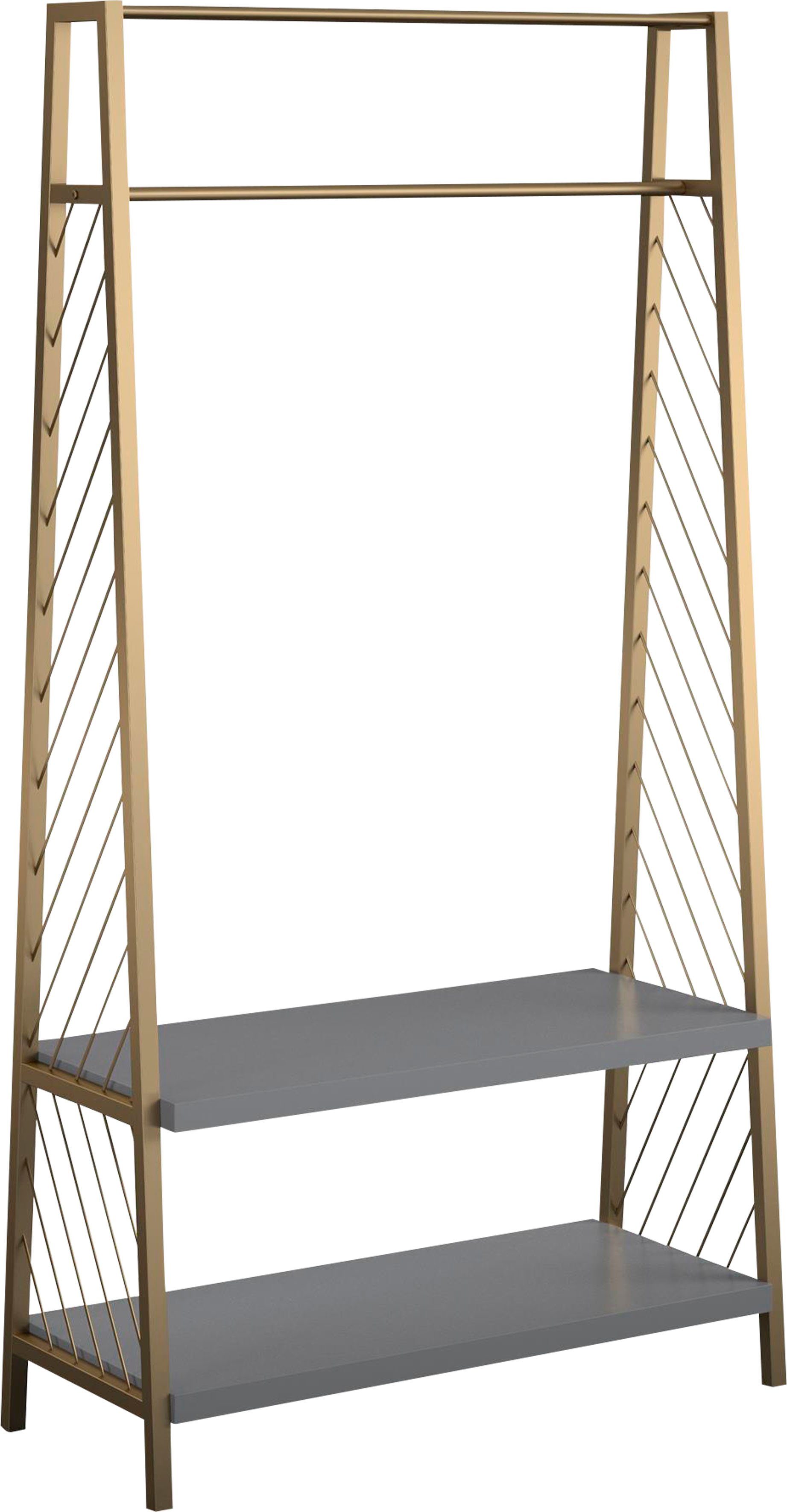 CosmoLiving by Cosmopolitan Kapstok Brielle met hoedenplank, kledingstang, bank, breedte 95 cm, hoogte 180 cm kapstokken grijs