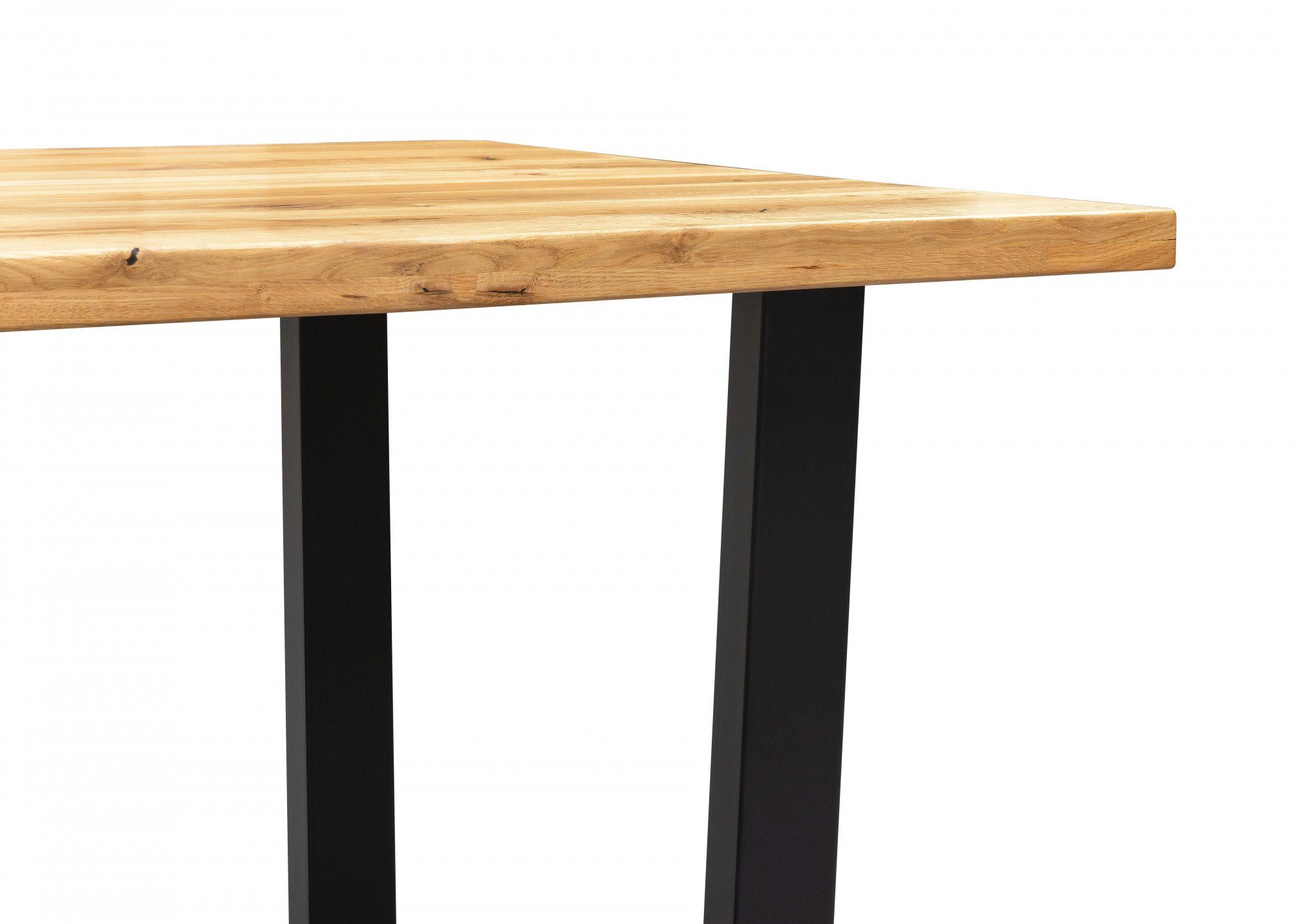 Home affaire Eettafel Dark blue Eiken massief hout en poedercoated metalen poten