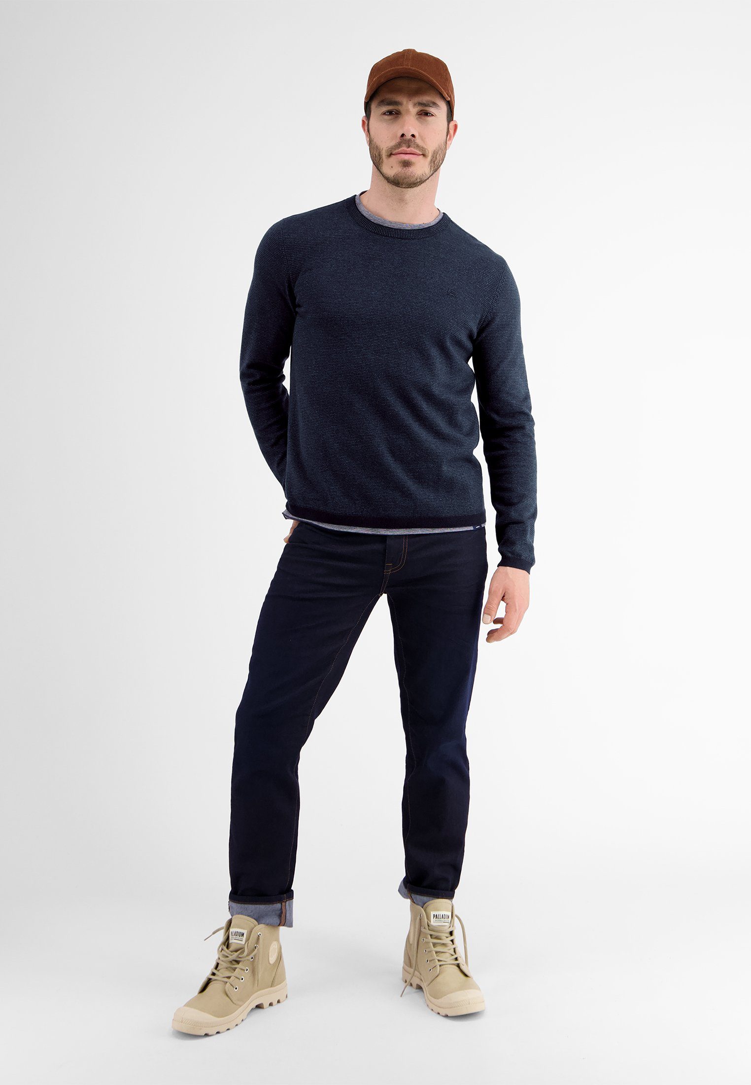 Lerros Gebreide trui LERROS gestreepte gebreide longsleeve
