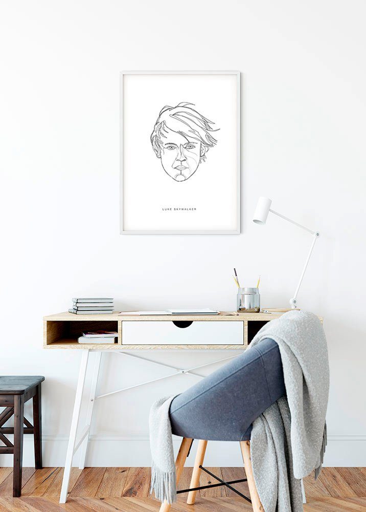 Komar Wanddecoratie Star Wars Classic Force Faces luik Wanddecoratie voor de kinderkamer - zonder lijst (1 stuk)