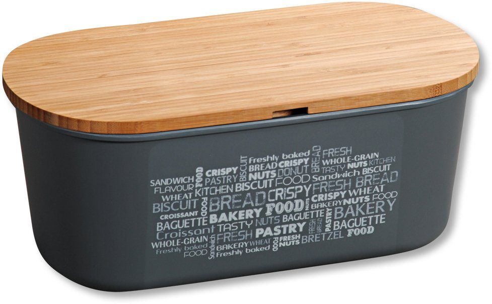 KESPER for kitchen & home Broodtrommel met deksel als snijplank (1-delig) accessoires grijs