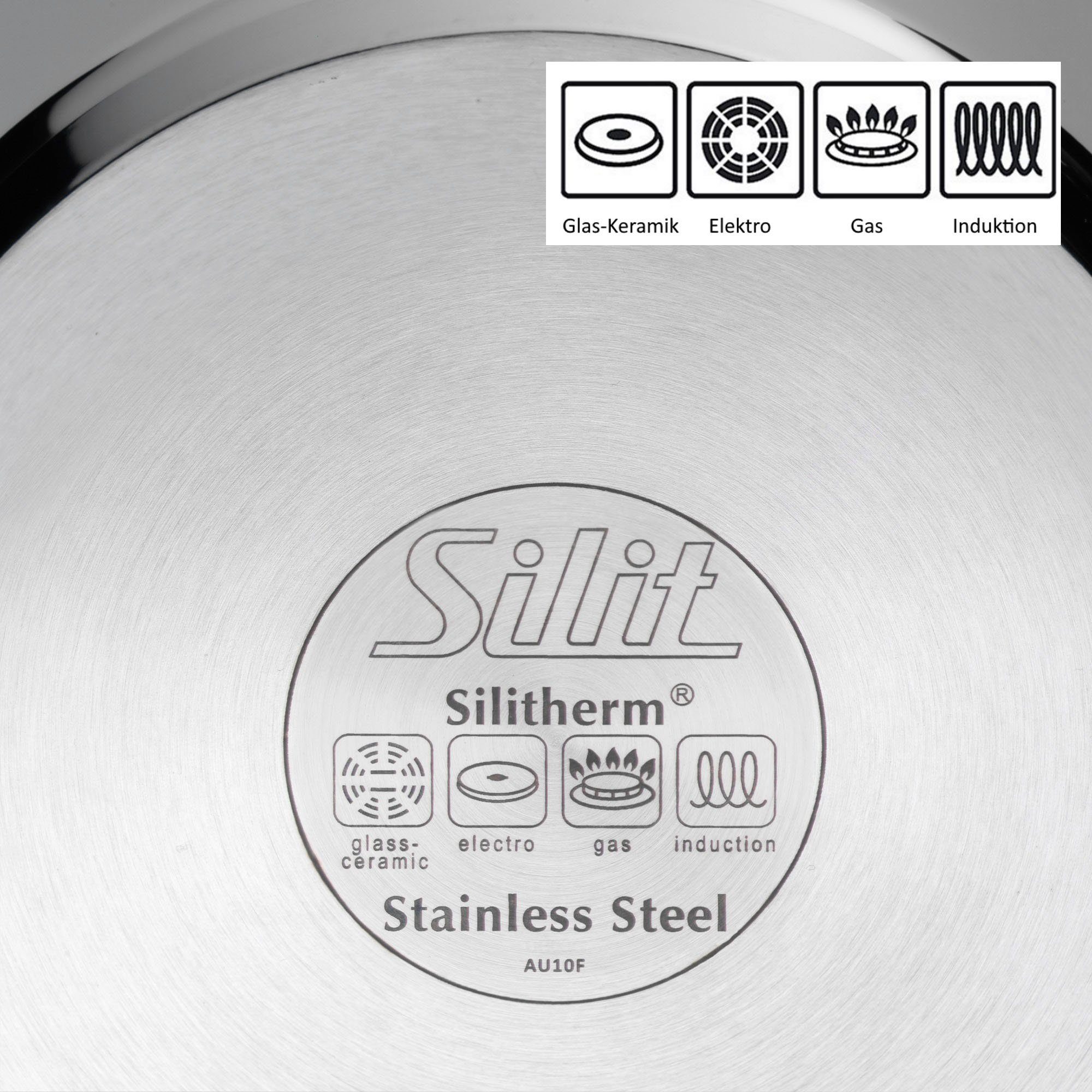 Silit Pannenset Diamant, pannen met glazen deksel, inductiepannen set ongecoat (set, 7-delig)