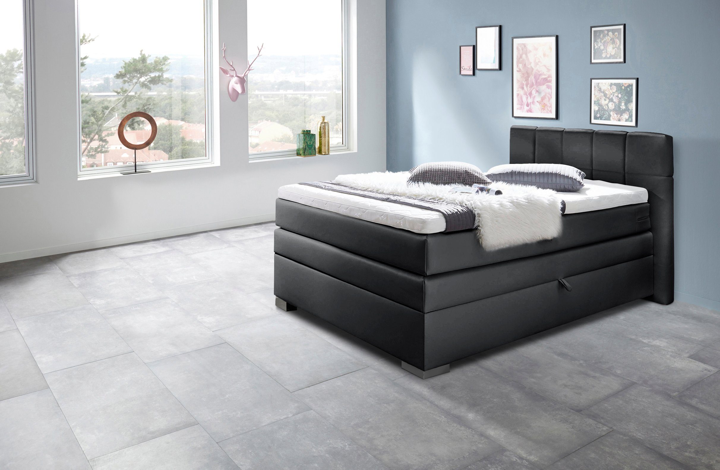 INOSIGN Boxspring Airdrie inclusief bedkist en topper