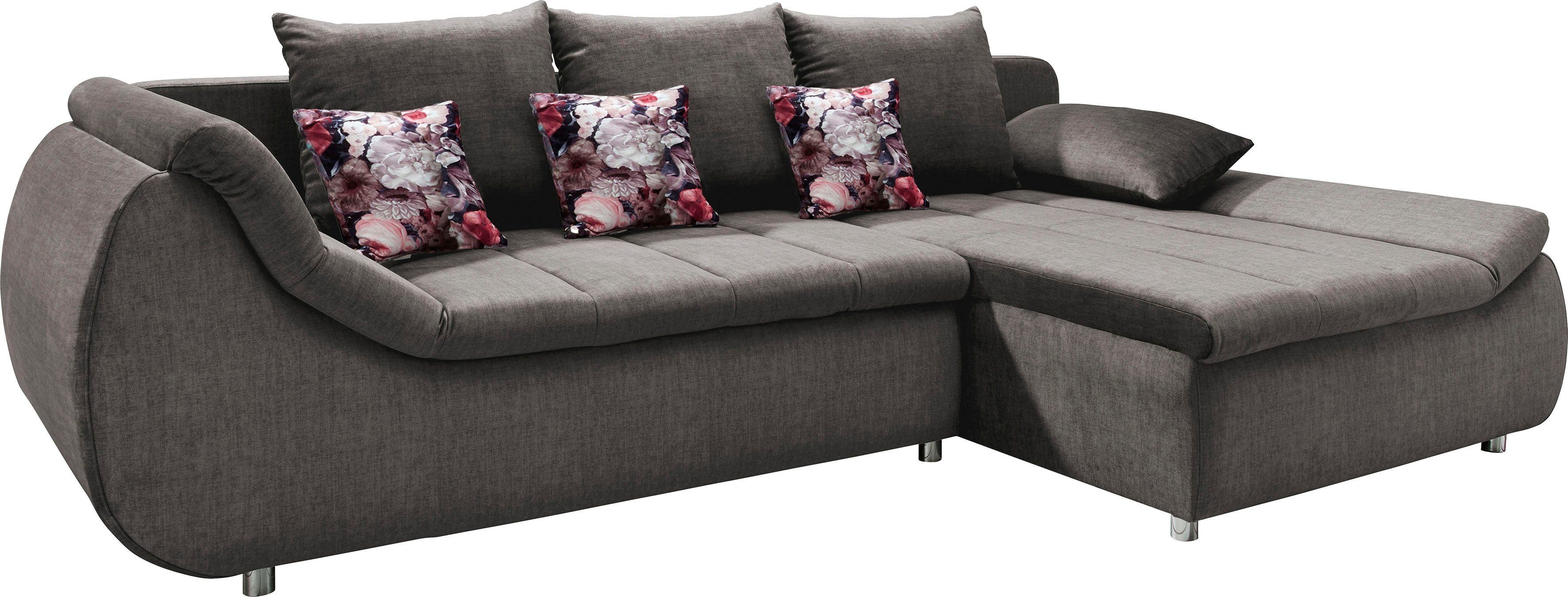 INOSIGN Hoekbank Imola elegant en modern, actuele stiksels in de zitting, comfortabel, L-vorm