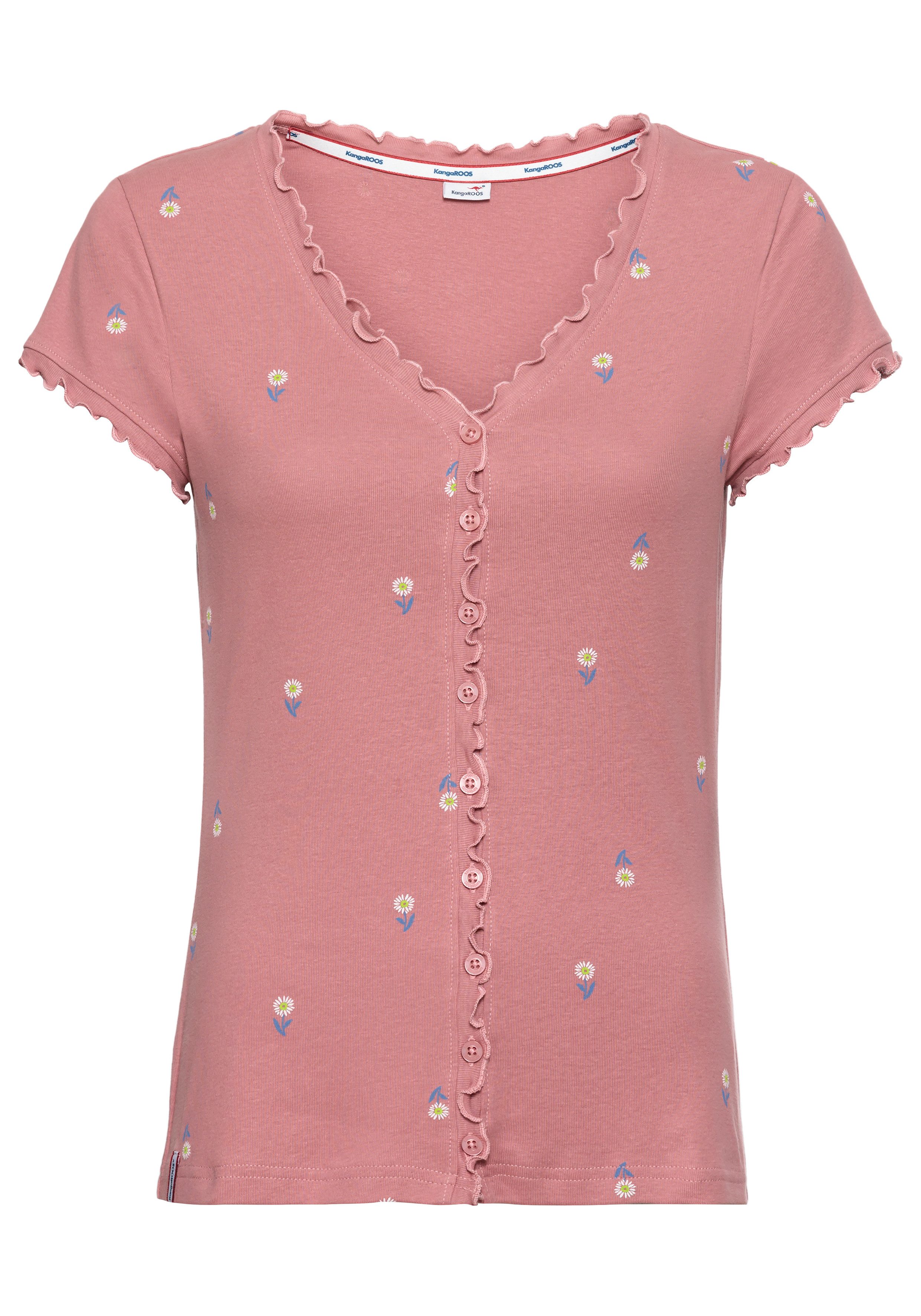 KangaROOS Shirt met korte mouwen korte mouw, figuuraccentuerend, van katoen