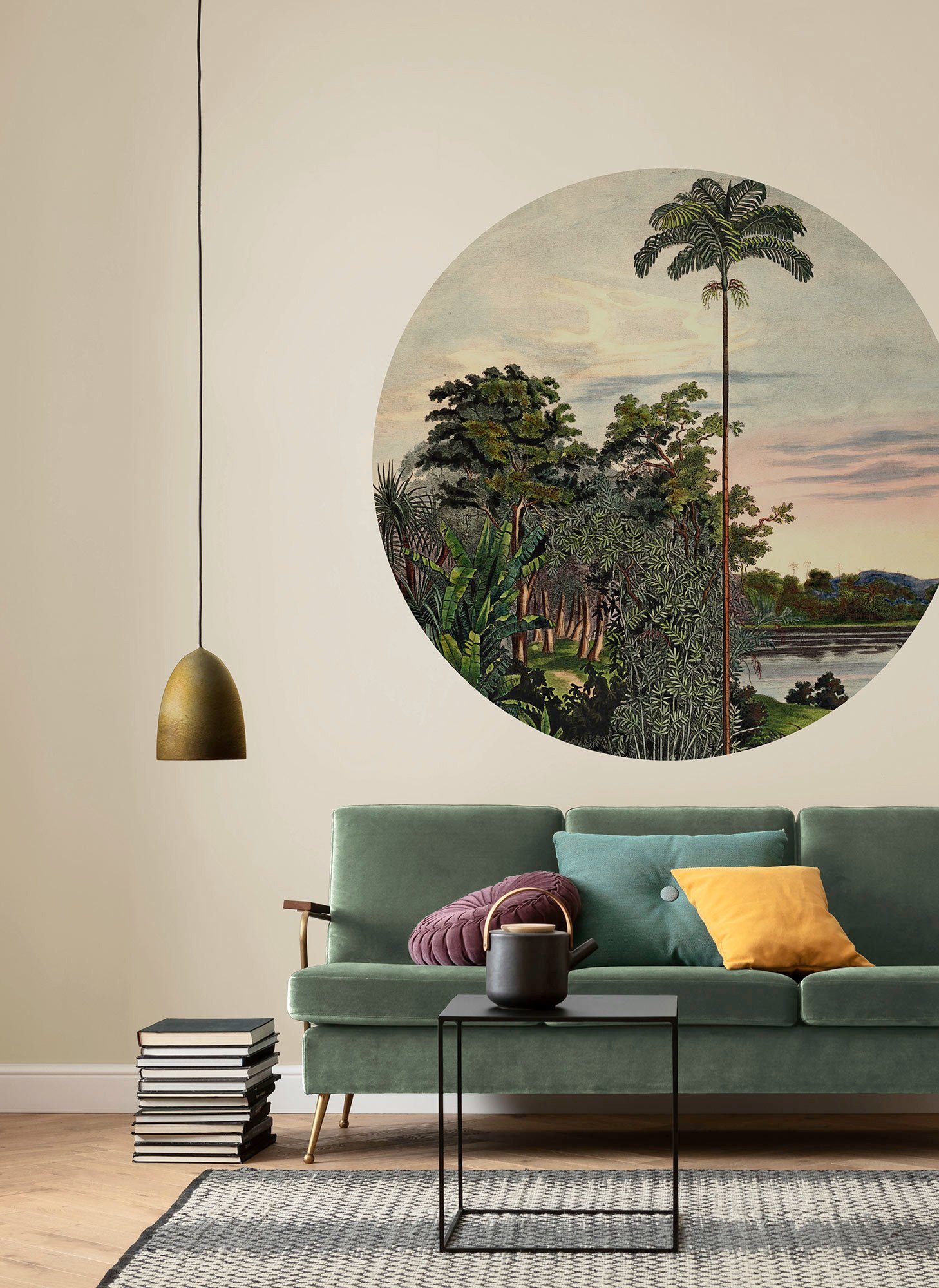 Komar Fotobehang Zelfklevend vlies - Vintage Landscape - Afmeting 125 x 125 cm (1 stuk)