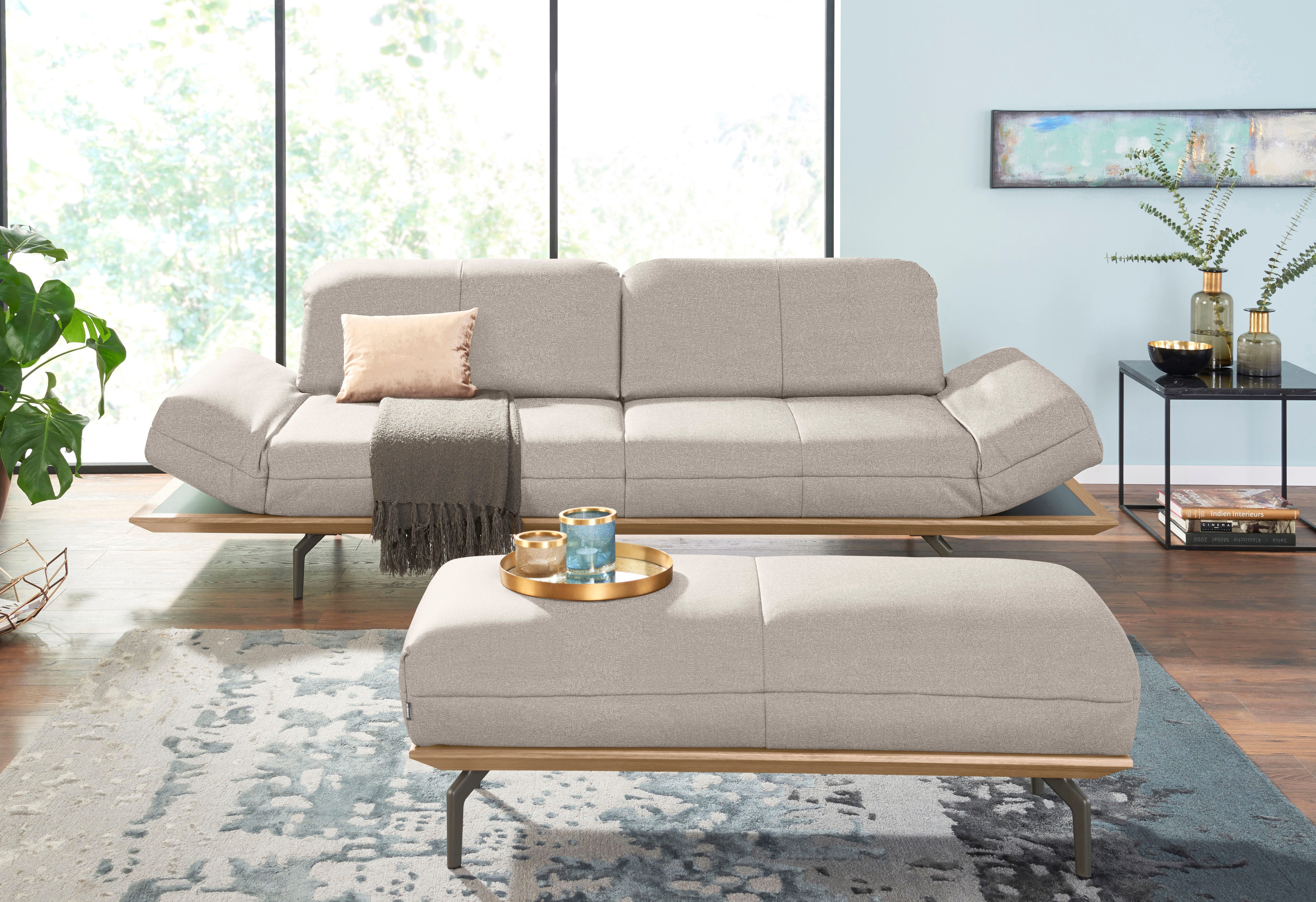 Creation BY ROLF BENZ 3-zitsbank CR.420, design bank, loungesofa in 2 kwaliteiten, houten frame in eiken natuur of noten, breedte 232 cm