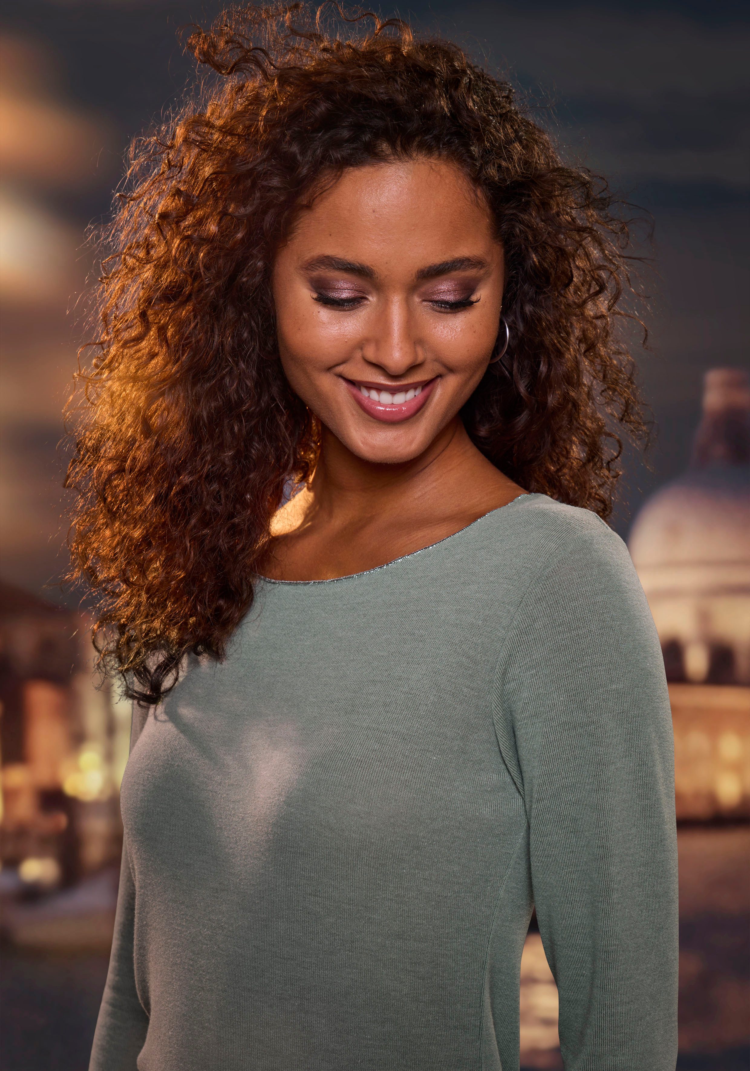 Lascana Shirt met lange mouwen Met fijne glinsterende afwerking