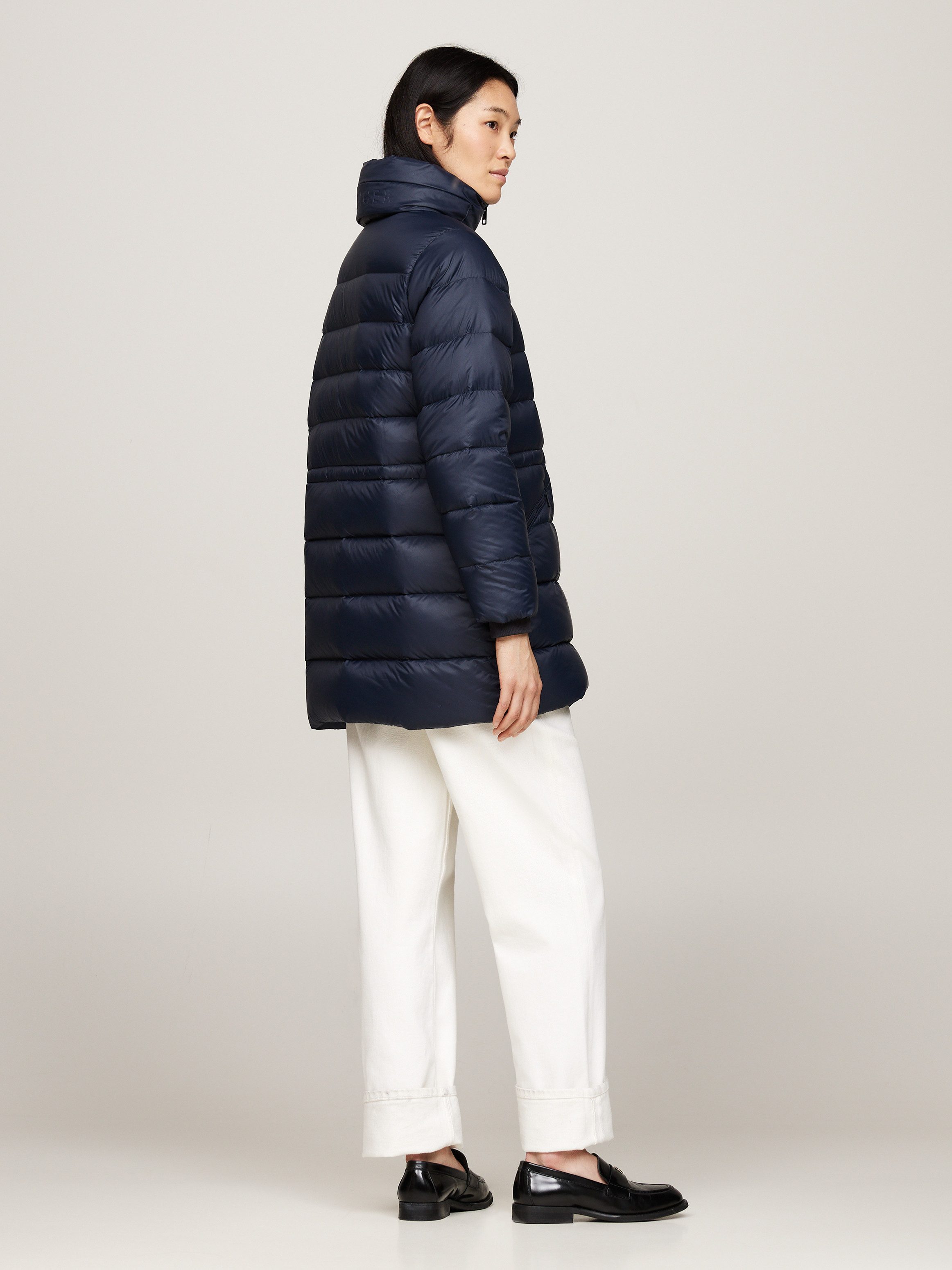 Tommy Hilfiger Lange jas met gestempeld logo