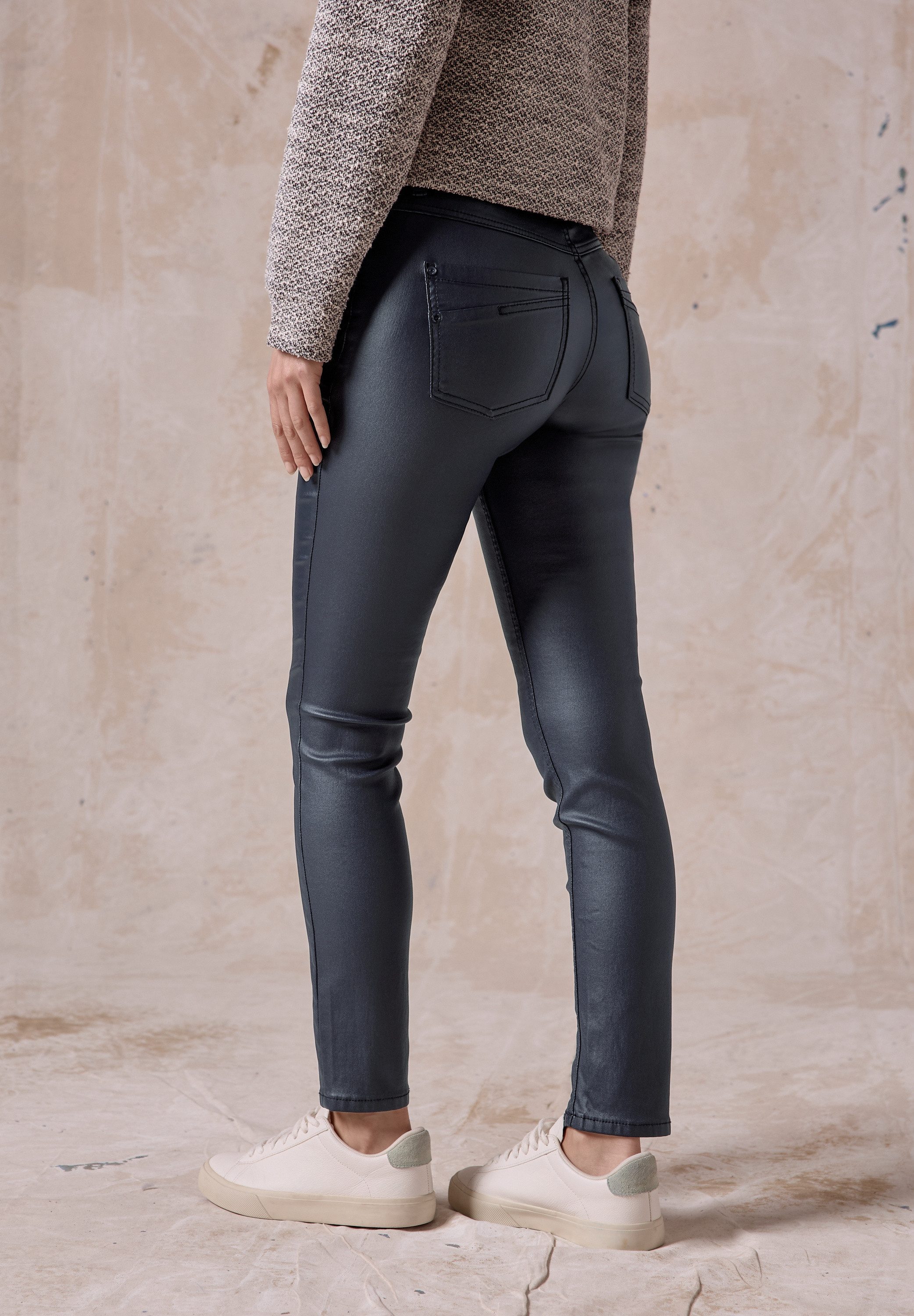 Cecil Imitatieleren broek Scarlett in five-pocketsstijl