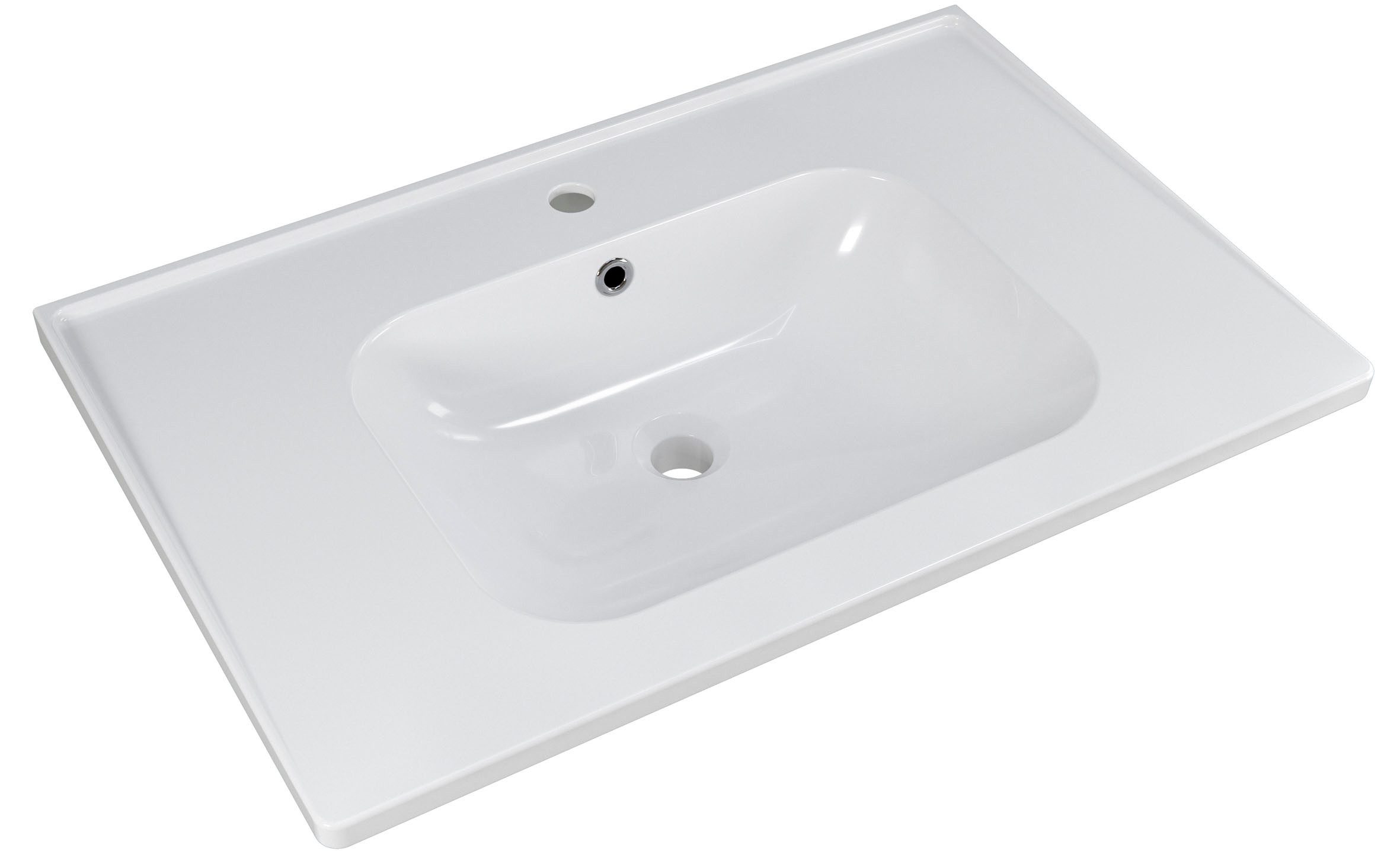 Saphir Badmeubelset Trentino 2-delig keramische wastafel, spiegelkast met LED-profiel Badkamermeubel-set 79cm breed, incl. deurdemper, 3 deuren, 2 lades (3 stuks)