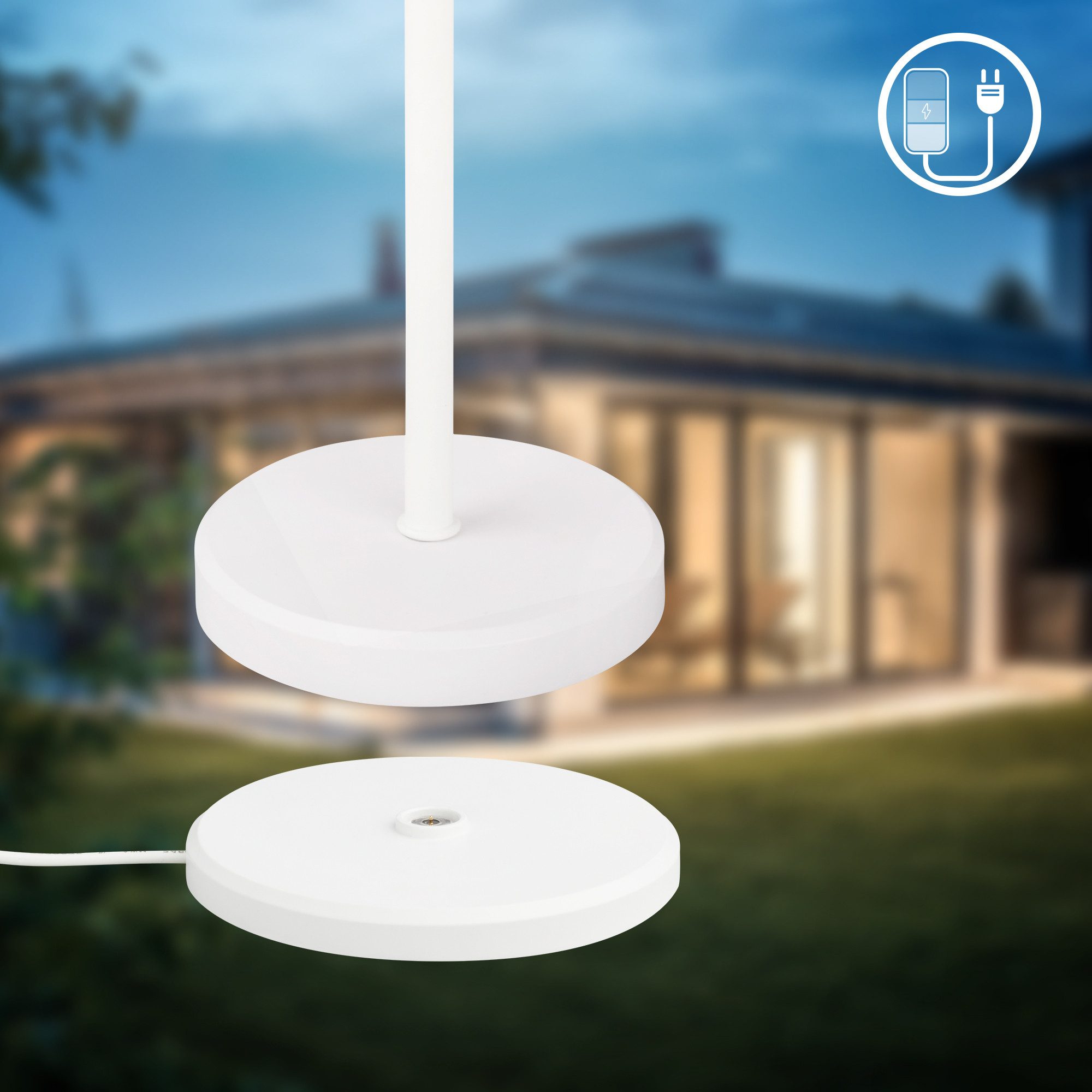 B.K.Licht Tafellamp voor buiten BK_TL1607 Accu tafellamp met oplaadstation, 3-niveau touchdimmer, IP44 (1 stuk)