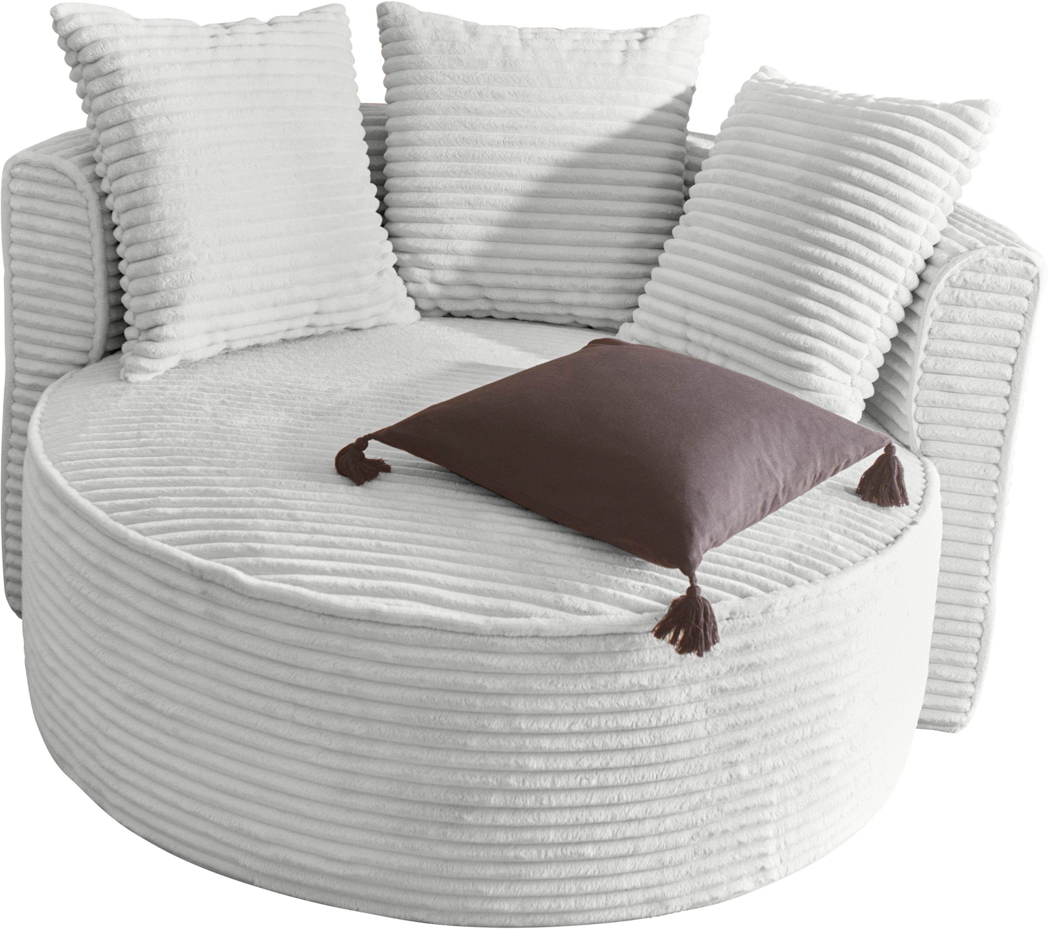 LeGer Home by Lena Gercke XXL-fauteuil Isalie, leesstoel, loveseat, inclusief sierkussens trendy stoffen, met 3 sierkussens, grote zitvlak, poef optioneel