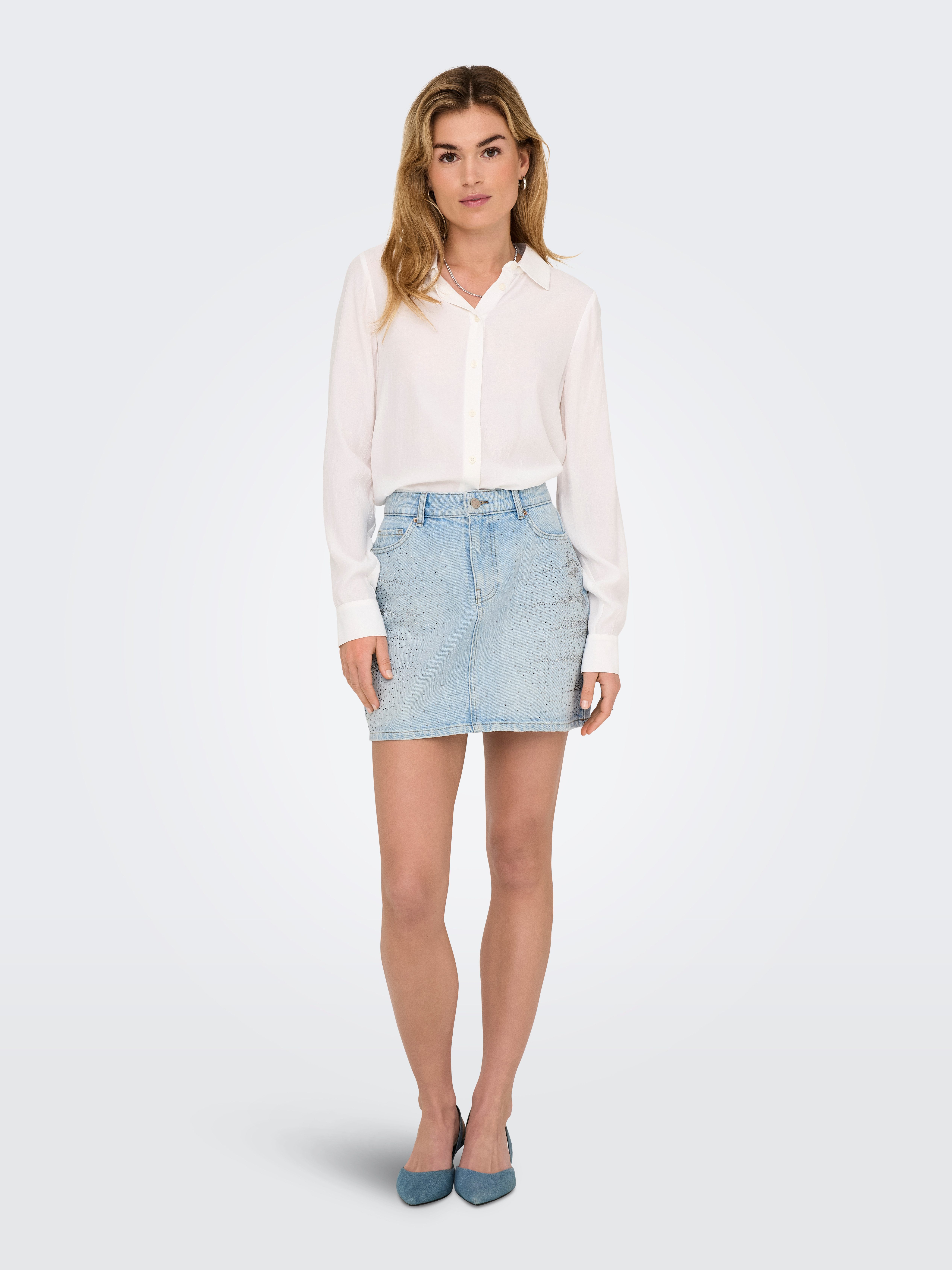 Only Jeans rok ONLSTELLA RHINESTONE SHORT SKIRT DNM AZG