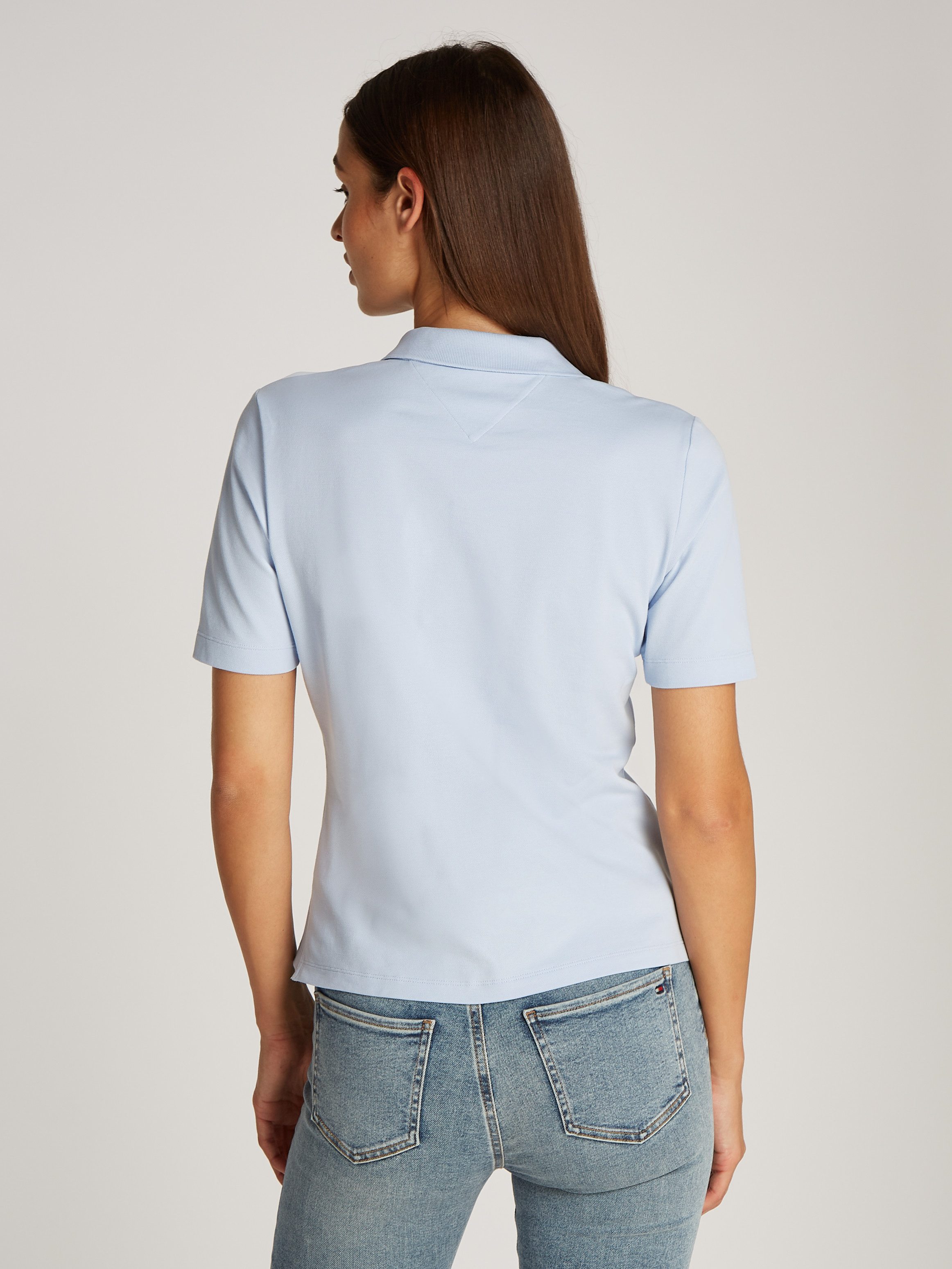 Tommy Hilfiger Poloshirt 1985 Regular Fit Pique Premium Polo met logo-borduursel, met zijsplitten