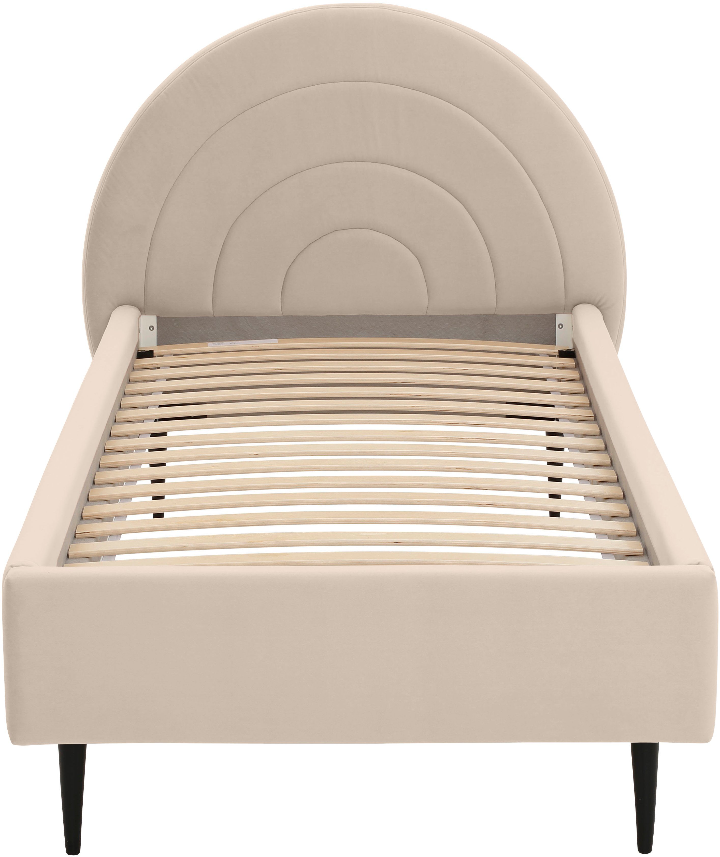 Lüttenhütt Gestoffeerd bed Femmy prettig bekleed hoofdbord met decoratief regenboogmotief