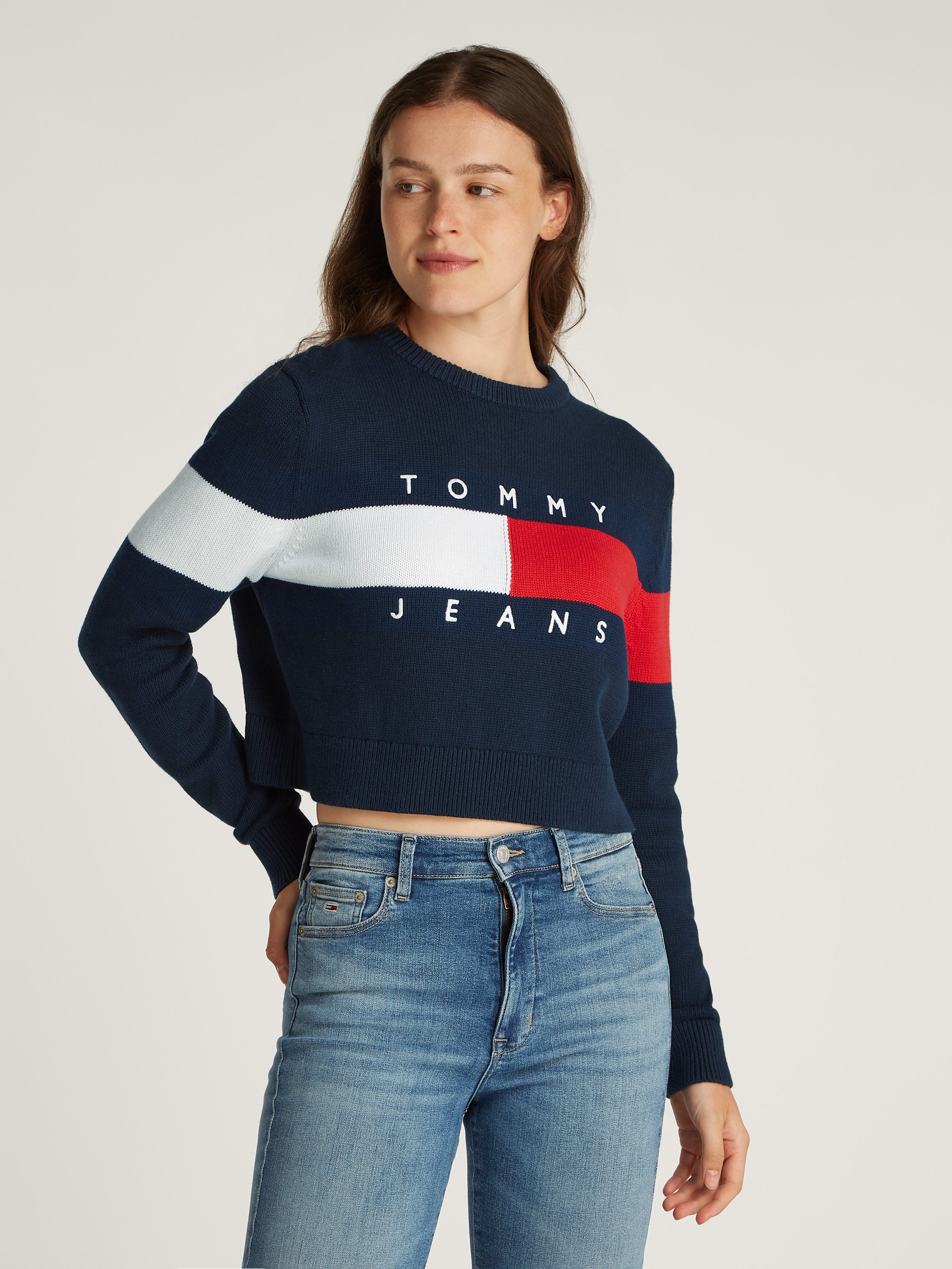 TOMMY JEANS Gebreide trui TJW CENTER FLAG SWEATER EXT