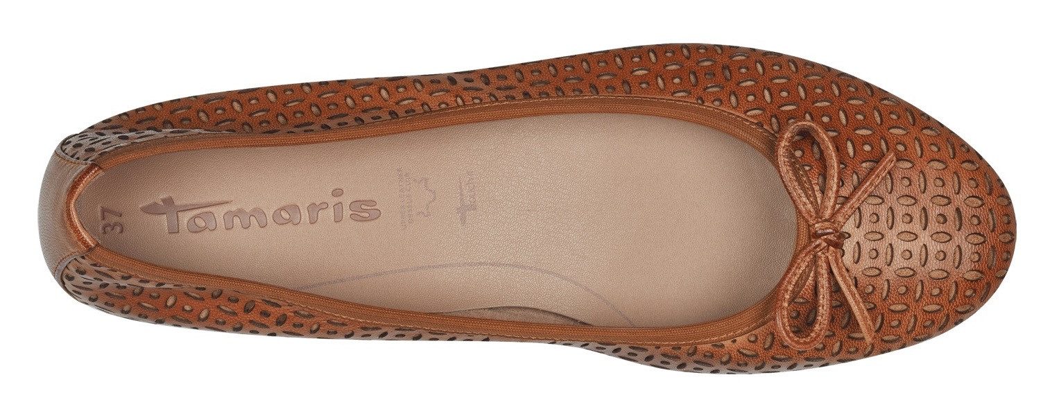 Tamaris Ballerina's , business schoen, lage schoen, instapschoen met mooie strik