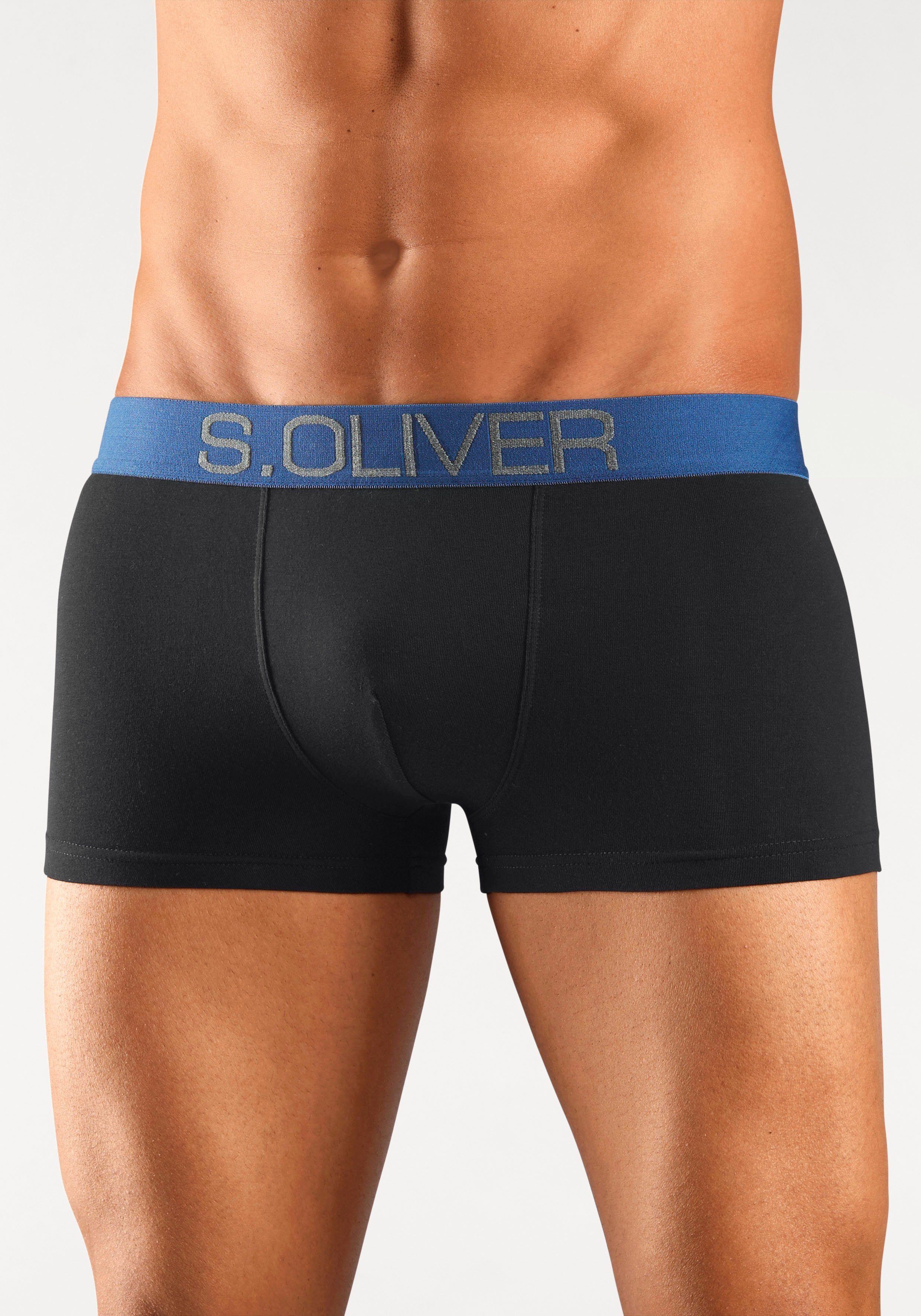 s.Oliver RED LABEL Beachwear Hipster strak zittende boxershorts voor heren van katoenmix (set, 4 stuks)